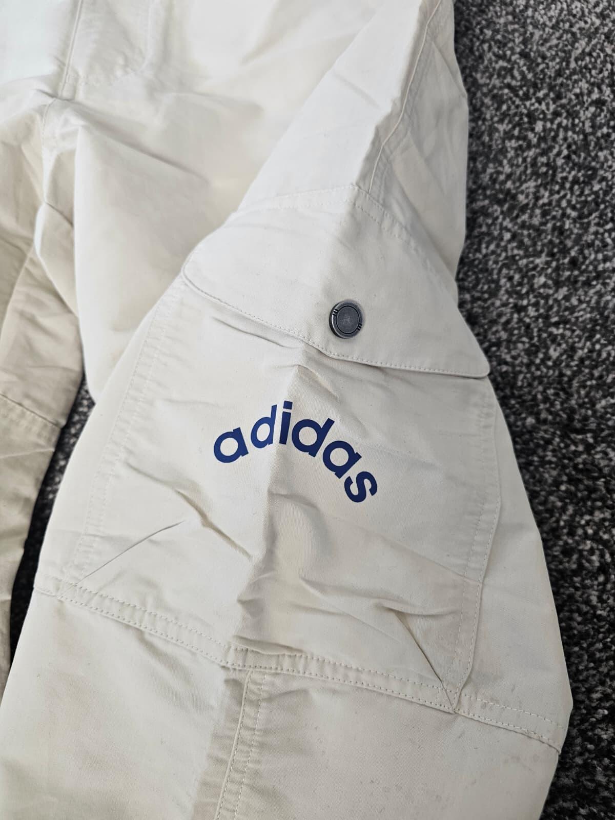 Adidas Mens Y2K Style 2000's 3/4 Long Utility Cargo Shorts - M/Medium - Beige