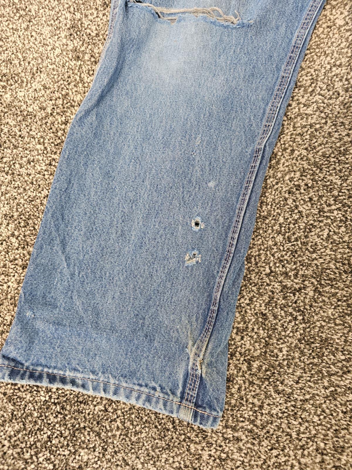 Carharrt FR Mens Carpenter Ripped Workwear/Casual Utility Jeans - W36/L30 Blue
