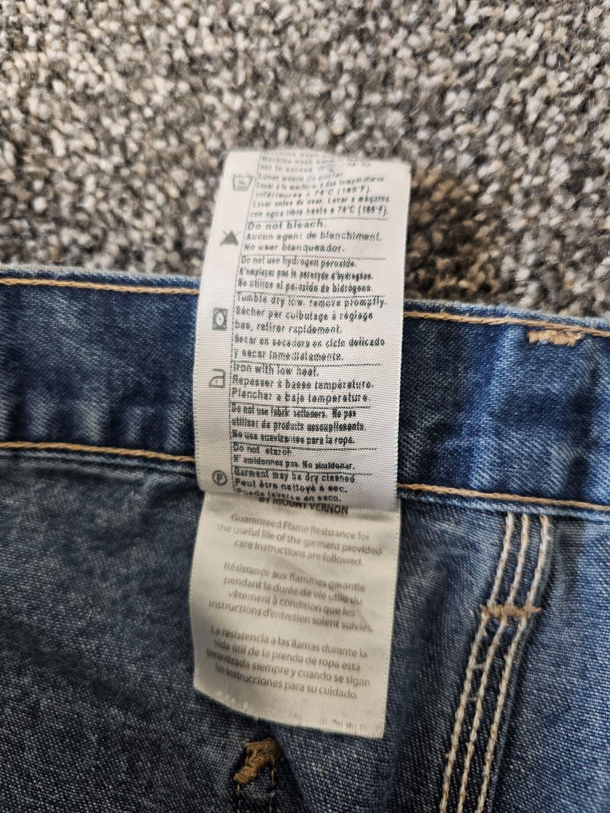 Carharrt FR Mens Carpenter Ripped Workwear/Casual Utility Jeans - W36/L30 Blue