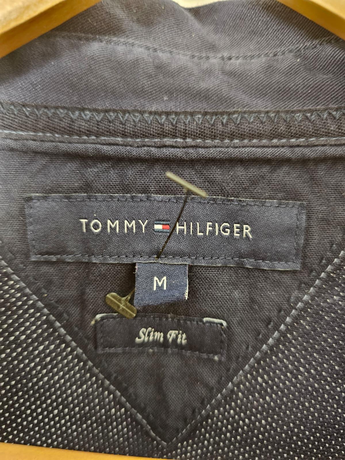 Tommy Hilfiger 3 Mens Navy Embroidered Long Sleeve Panel Polo Shirt - M/Medium