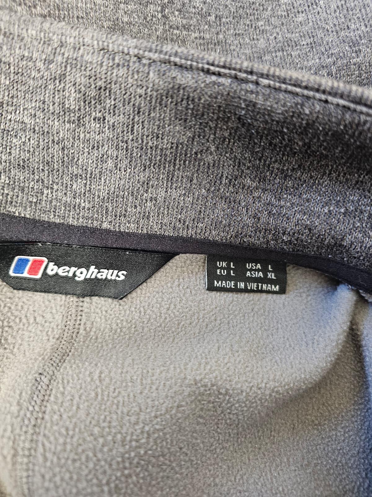 Berghaus Men's 1/2 Zip Pullover Knitted Style Fleece Jumper - L/Large - Grey