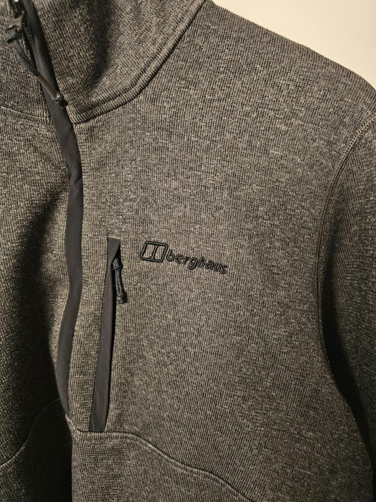 Berghaus Men's 1/2 Zip Pullover Knitted Style Fleece Jumper - L/Large - Grey