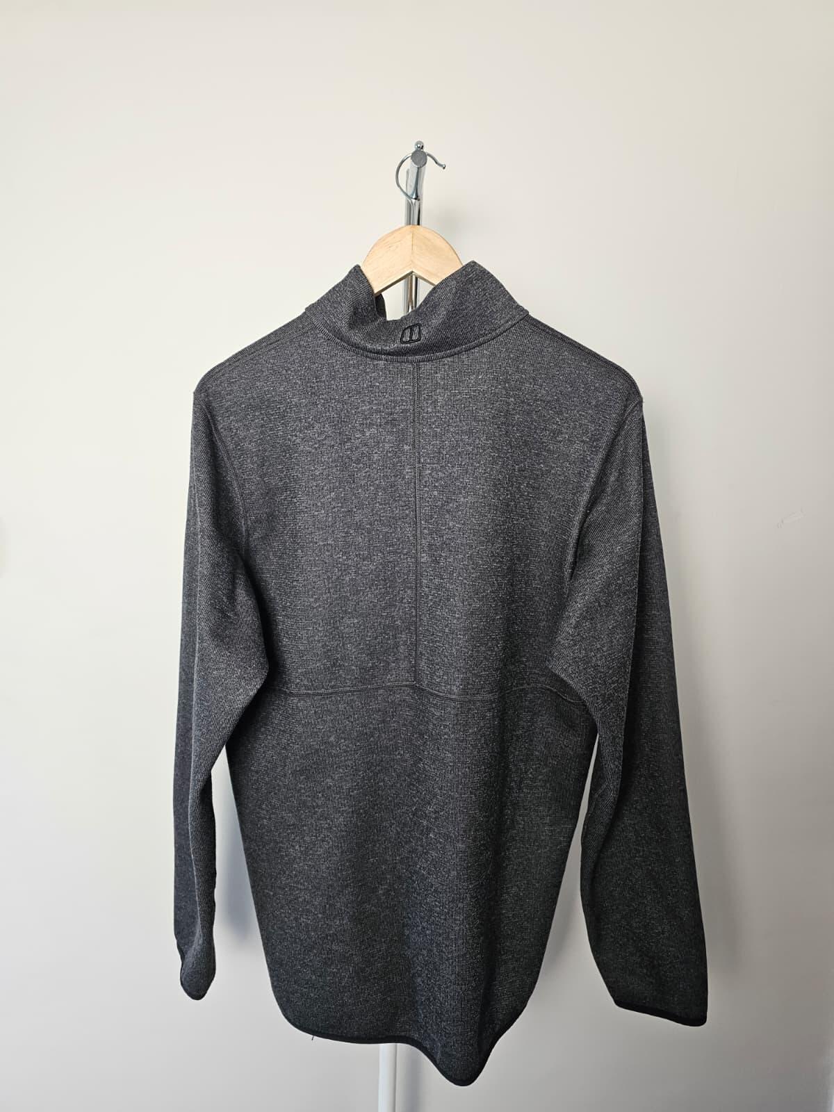 Berghaus Men's 1/2 Zip Pullover Knitted Style Fleece Jumper - L/Large - Grey