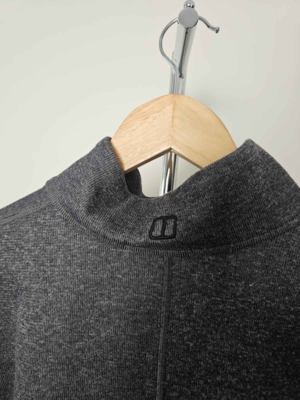 Berghaus Men's 1/2 Zip Pullover Knitted Style Fleece Jumper - L/Large - Grey