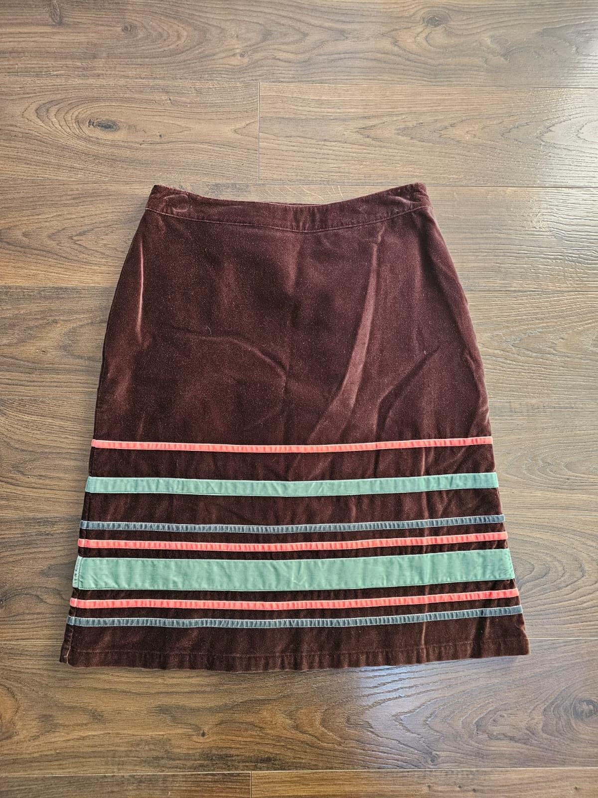 Boden Women's Vintage Y2K A-Line Fun Boho Style Skirt - UK 12 -Brown/Multicolour