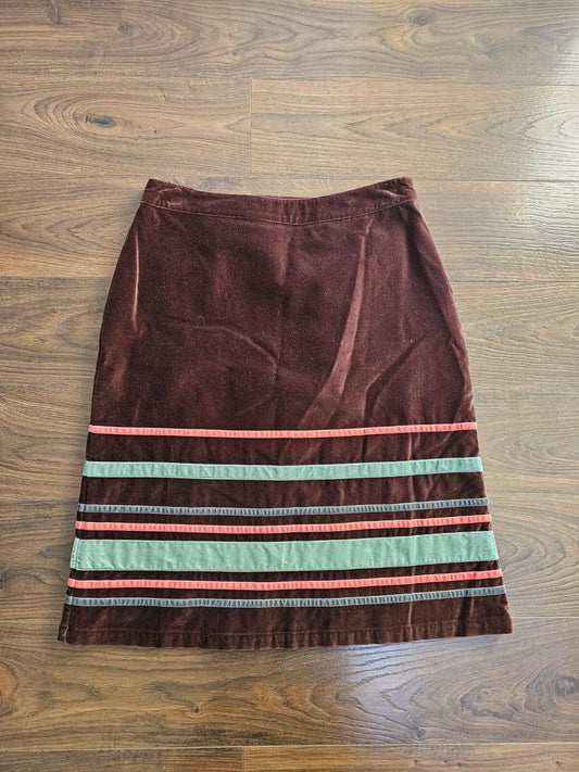 Boden Women's Vintage Y2K A-Line Fun Boho Style Skirt - UK 12 -Brown/Multicolour