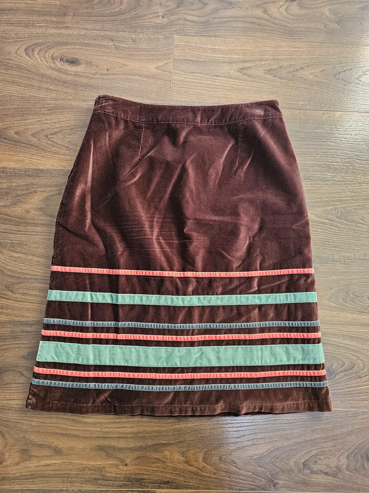 Boden Women's Vintage Y2K A-Line Fun Boho Style Skirt - UK 12 -Brown/Multicolour