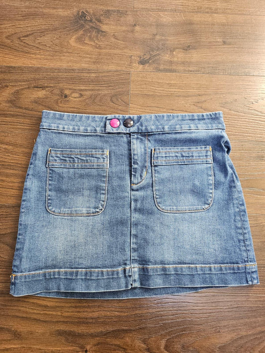 Tom Joule Joules Y2K Style Button Front Pocket Mini Denim Skirt - UK 10