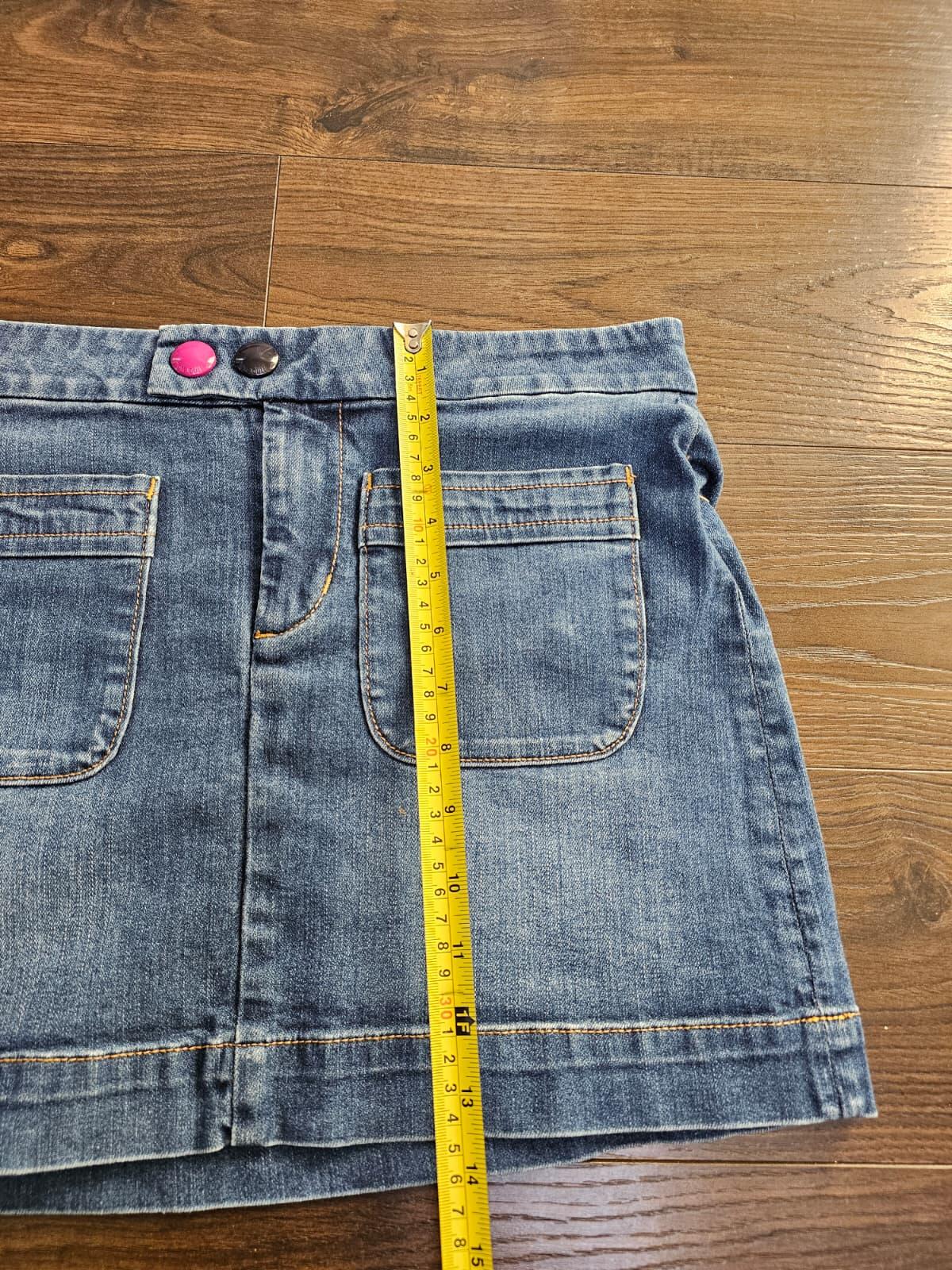 Tom Joule Joules Y2K Style Button Front Pocket Mini Denim Skirt - UK 10