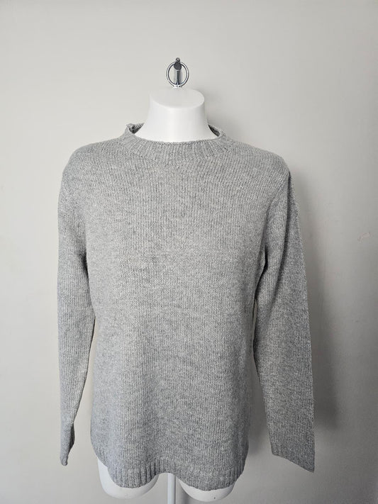 Sea Salt Cornwall Womens Fisherman Style Merino Blend Knitted Spring Jumper - 18