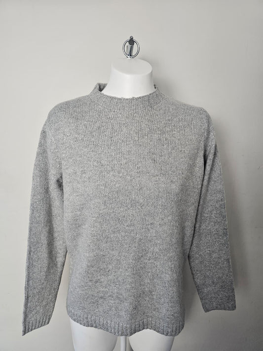 Sea Salt Cornwall Pullover Fisherman Merino Blend Knitted Spring Jumper - UK 16