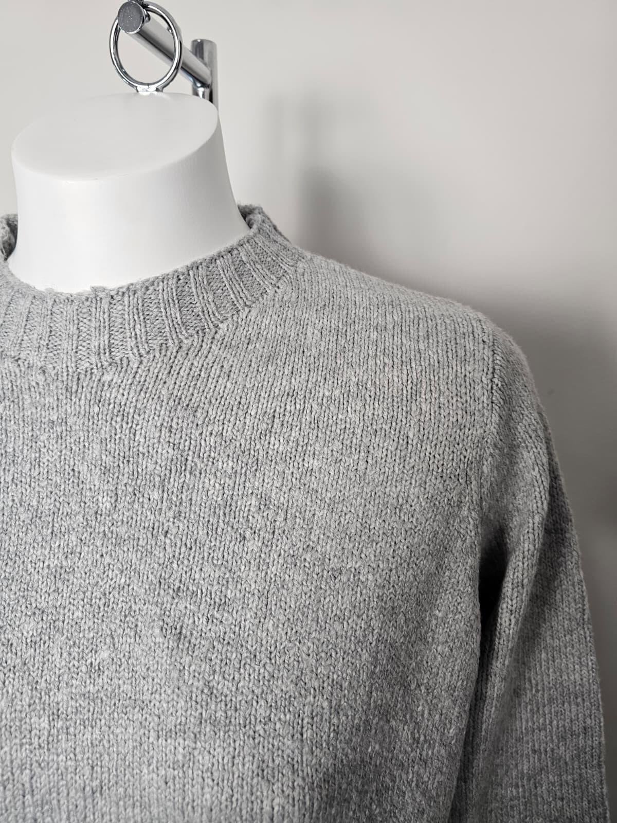 Sea Salt Cornwall Pullover Fisherman Merino Blend Knitted Spring Jumper - UK 16