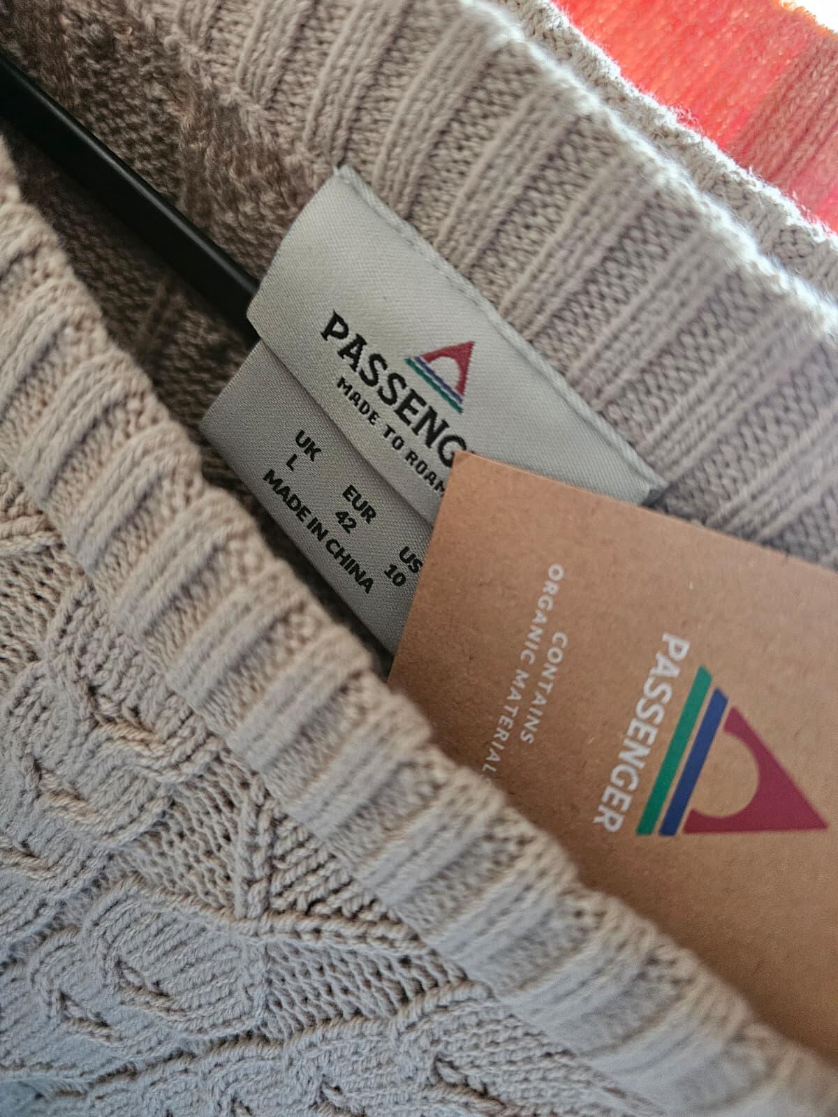 Passenger Women's Homely Short Sleeve Cable Knitted Jumper - L/Large/UK 14 Beige