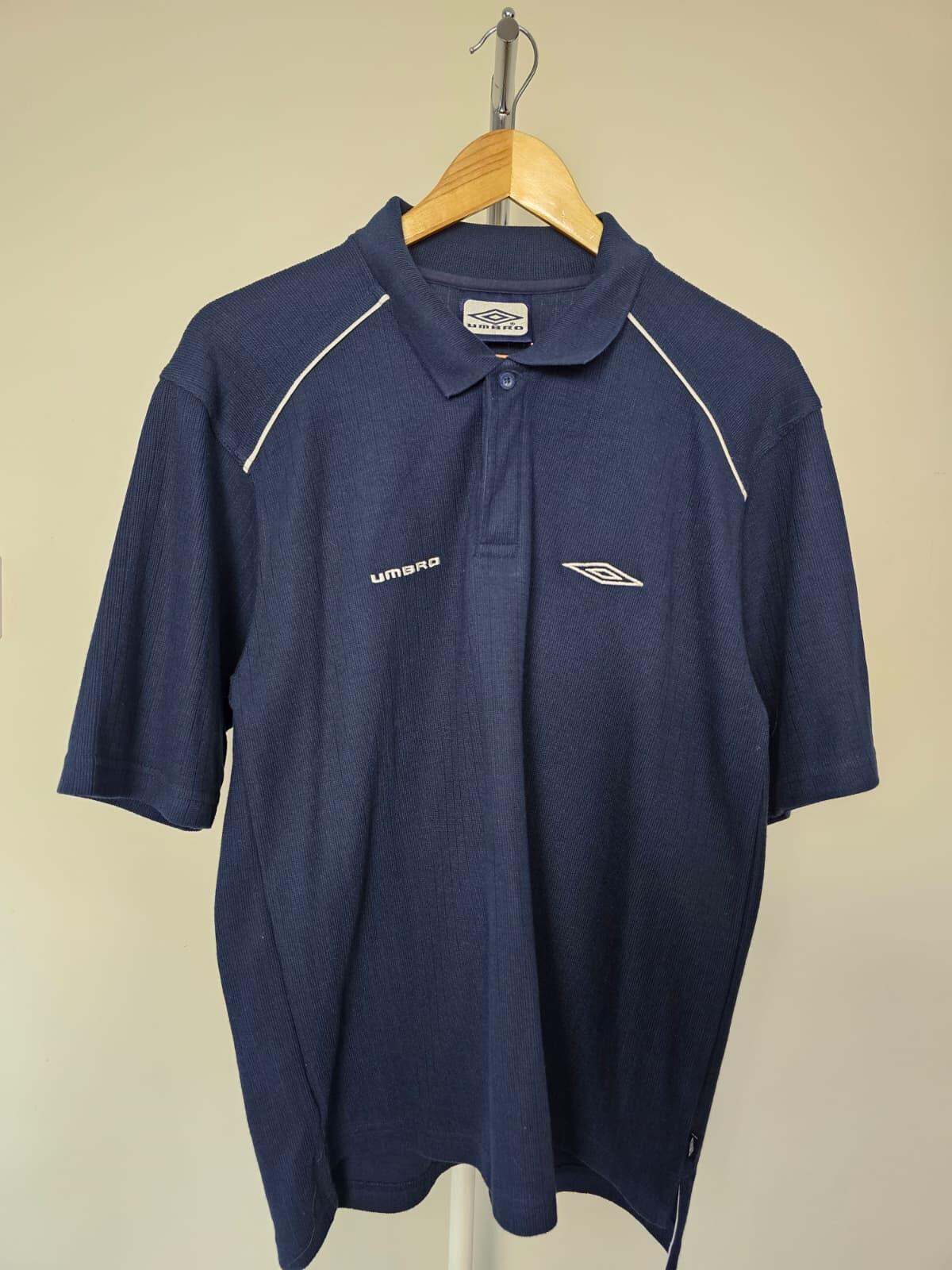 Umbro Mens Y2K 2000's Embroidered Polo Shirt - M/Medium - Navy
