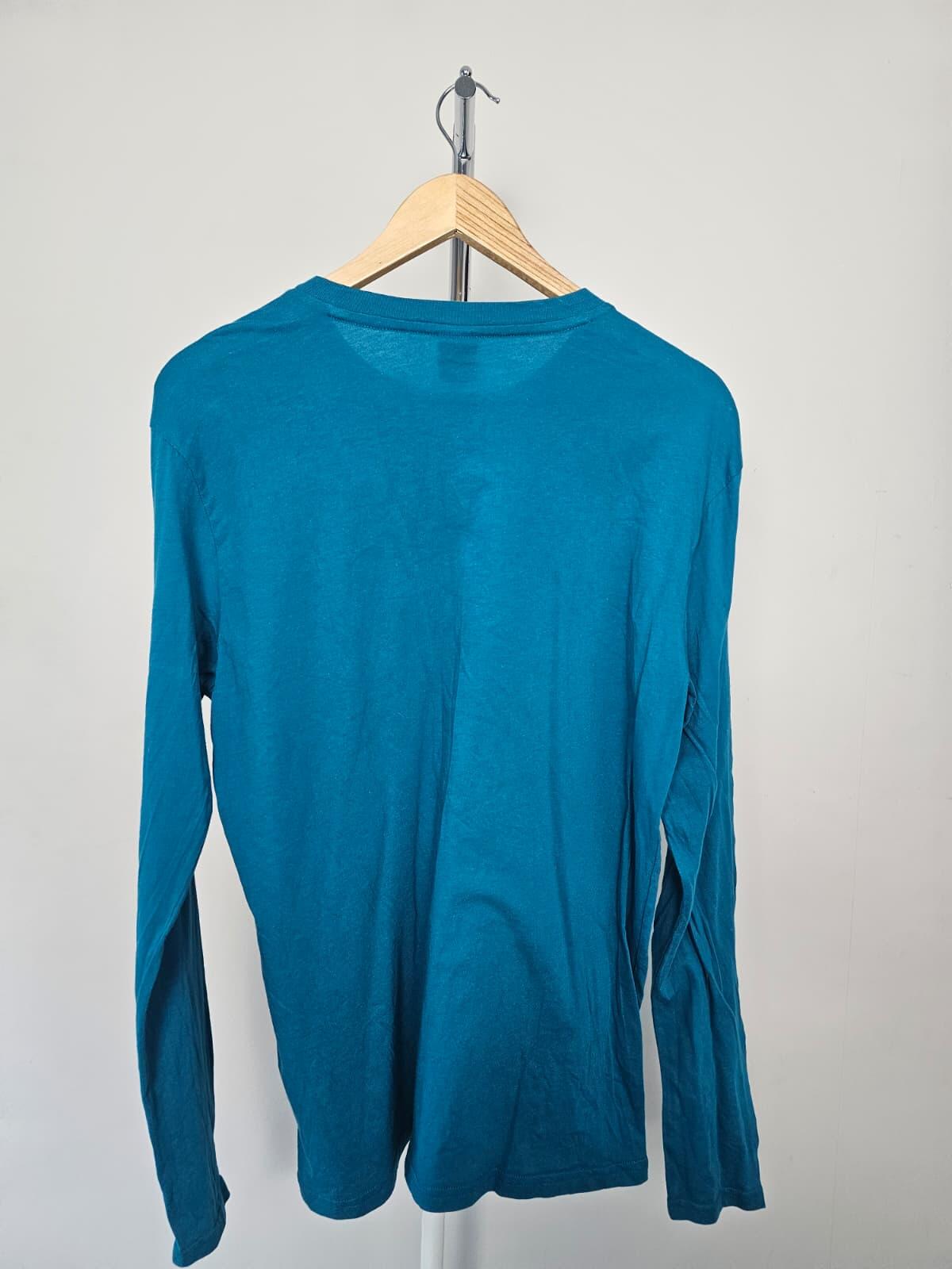 Oakley Men's Long Sleeve Mark 2 Big Spell out Print T-Shirt  M/Medium Teal Blue