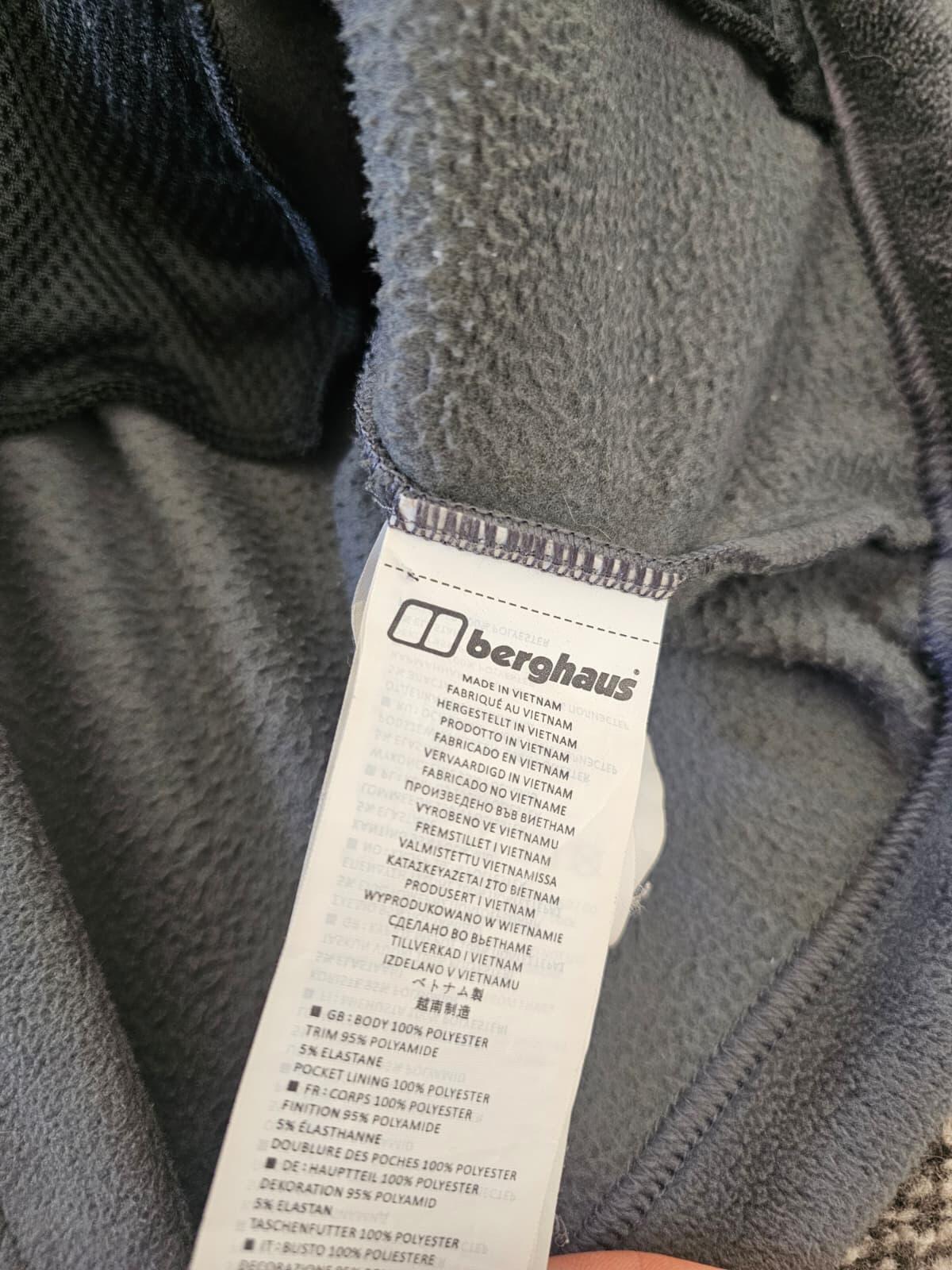 Berghaus Ascent 91 Full Zip Hideaway Hood Fleece Jacket - M/Medium - Black/Grey