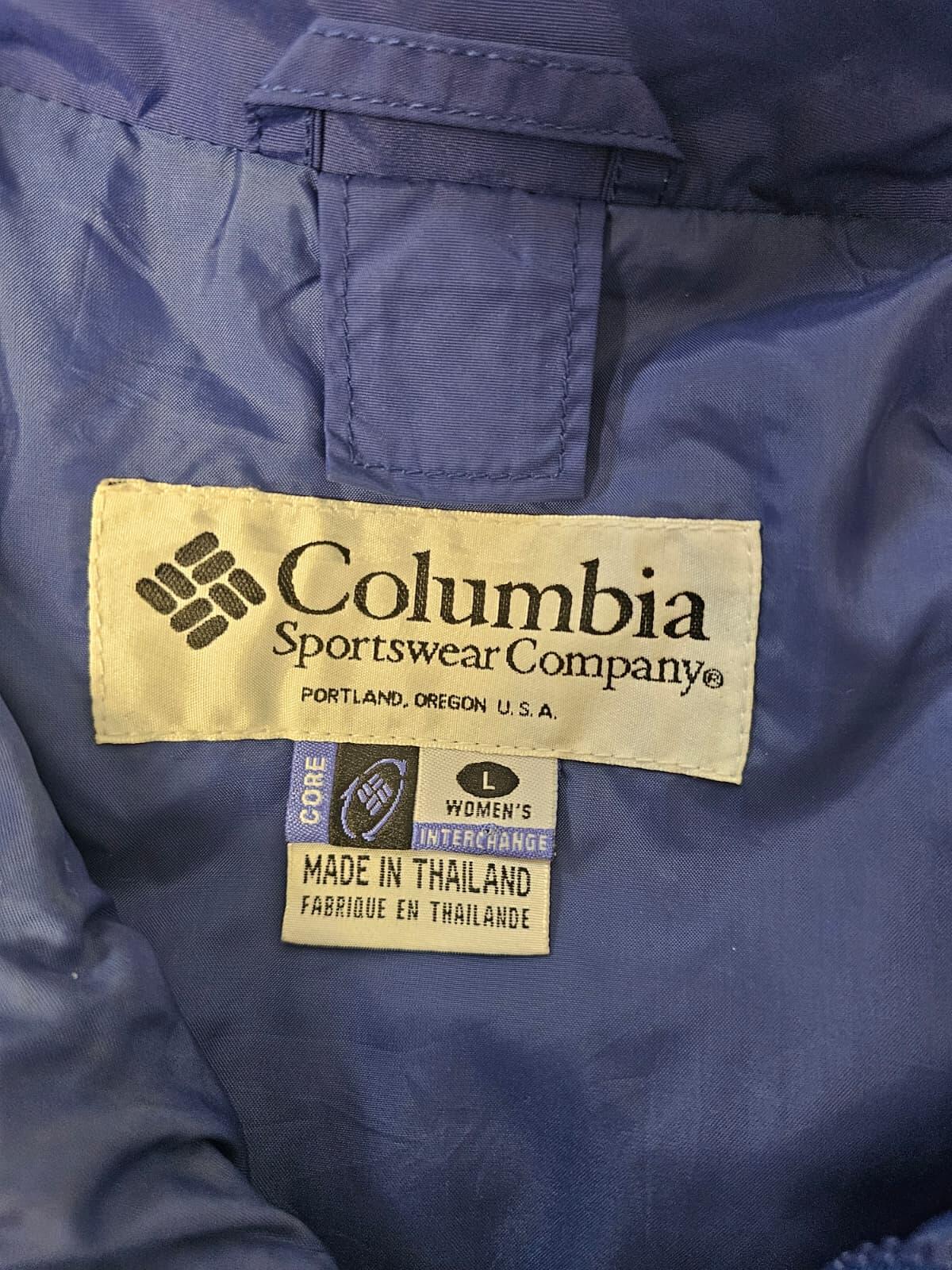 Columbia Vintage Full Zip Hooded Waterproof Windbreaker Jacket-L/Large-Navy/Blue