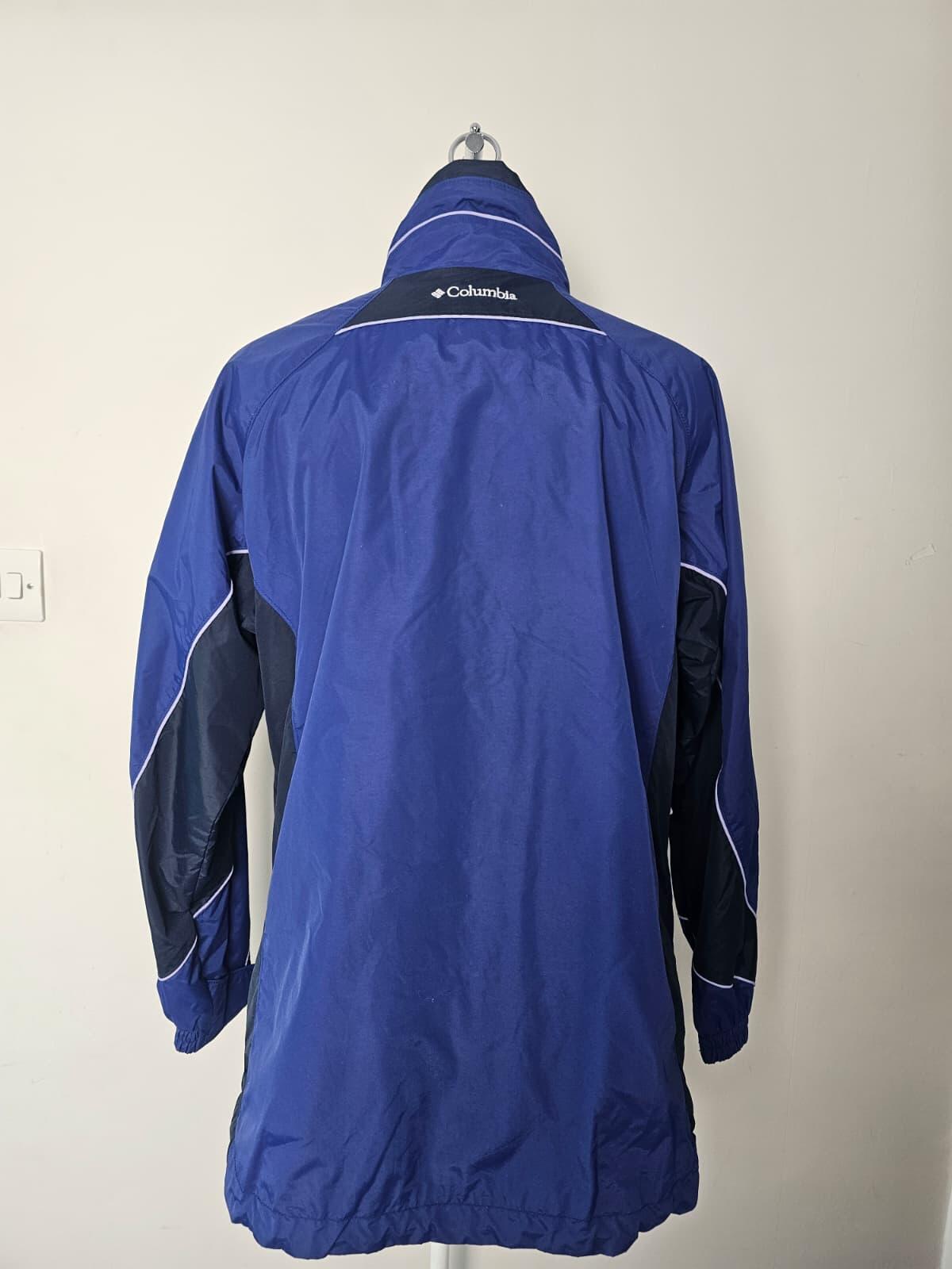 Columbia Vintage Full Zip Hooded Waterproof Windbreaker Jacket-L/Large-Navy/Blue