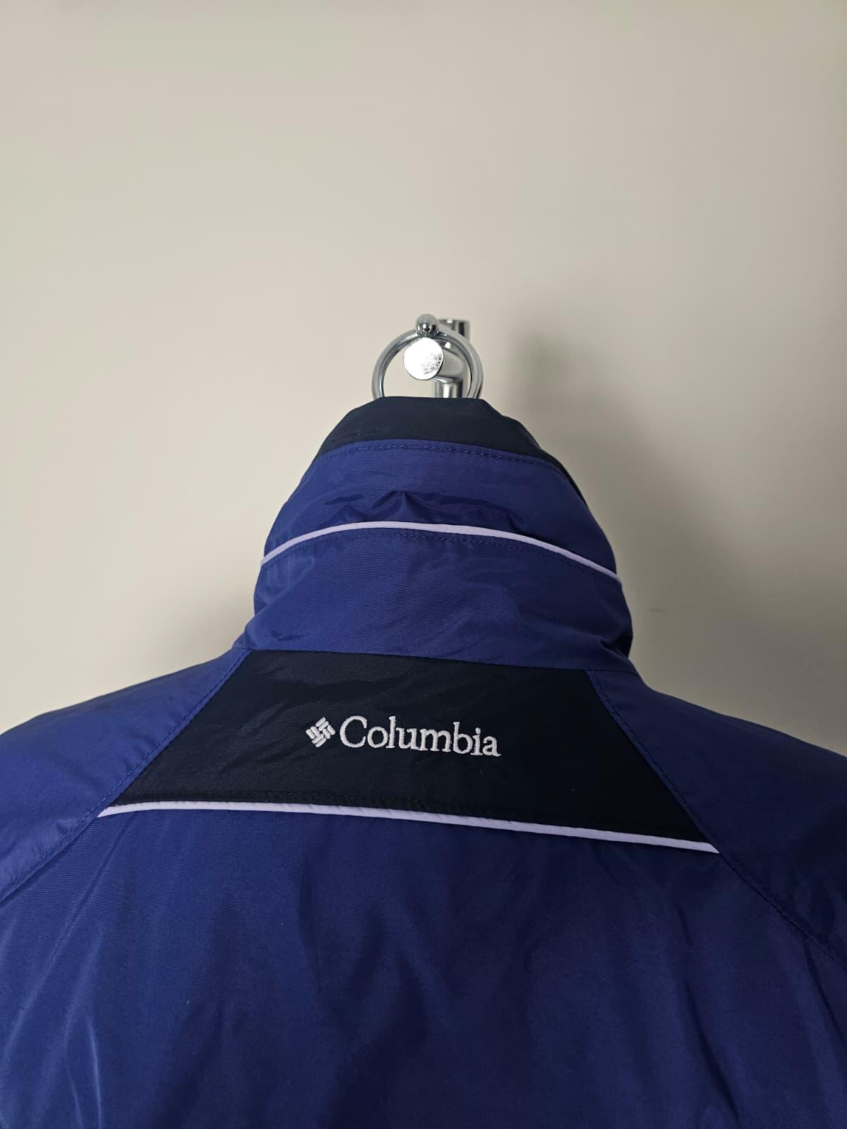 Columbia Vintage Full Zip Hooded Waterproof Windbreaker Jacket-L/Large-Navy/Blue