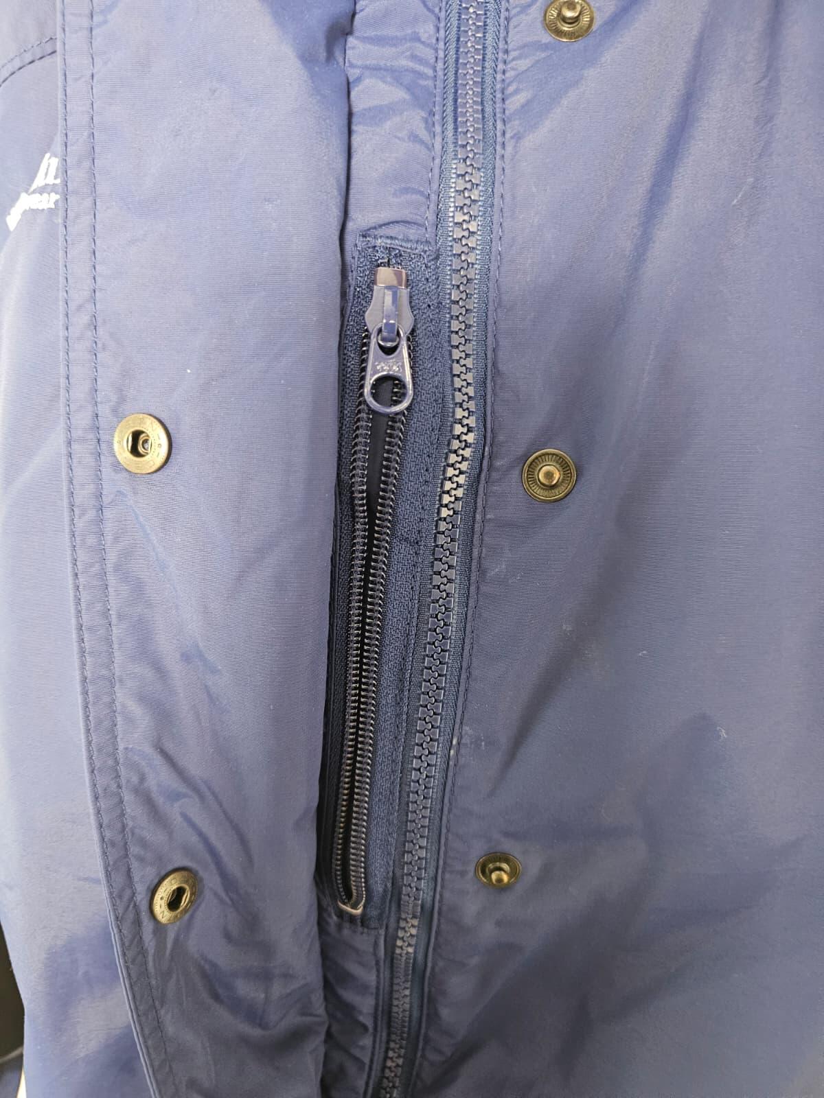 Columbia Vintage Full Zip Hooded Waterproof Windbreaker Jacket-L/Large-Navy/Blue