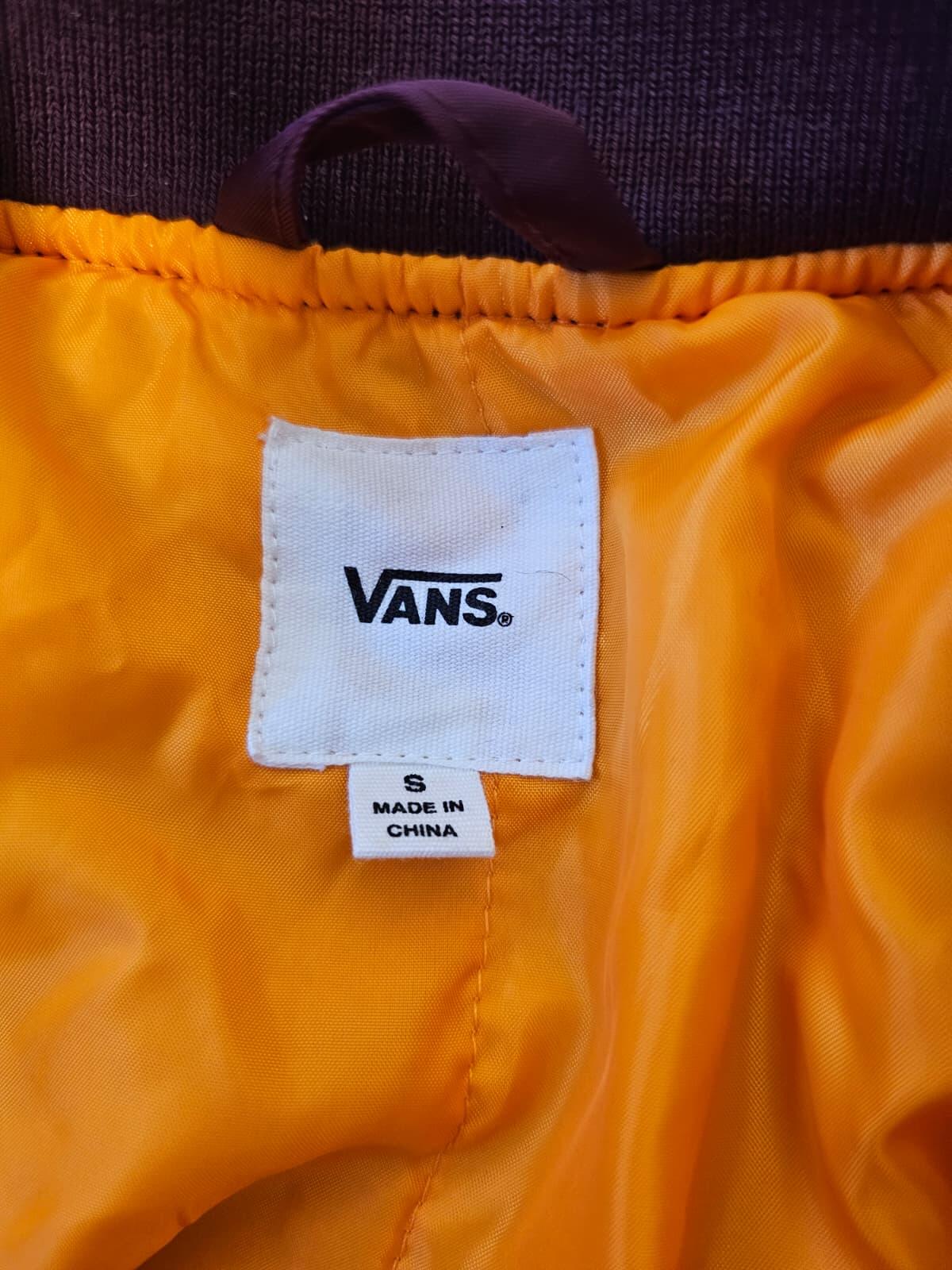 VANS Women's Full Zip Bomber Flight Style Jacket - Burgundy - S/Small