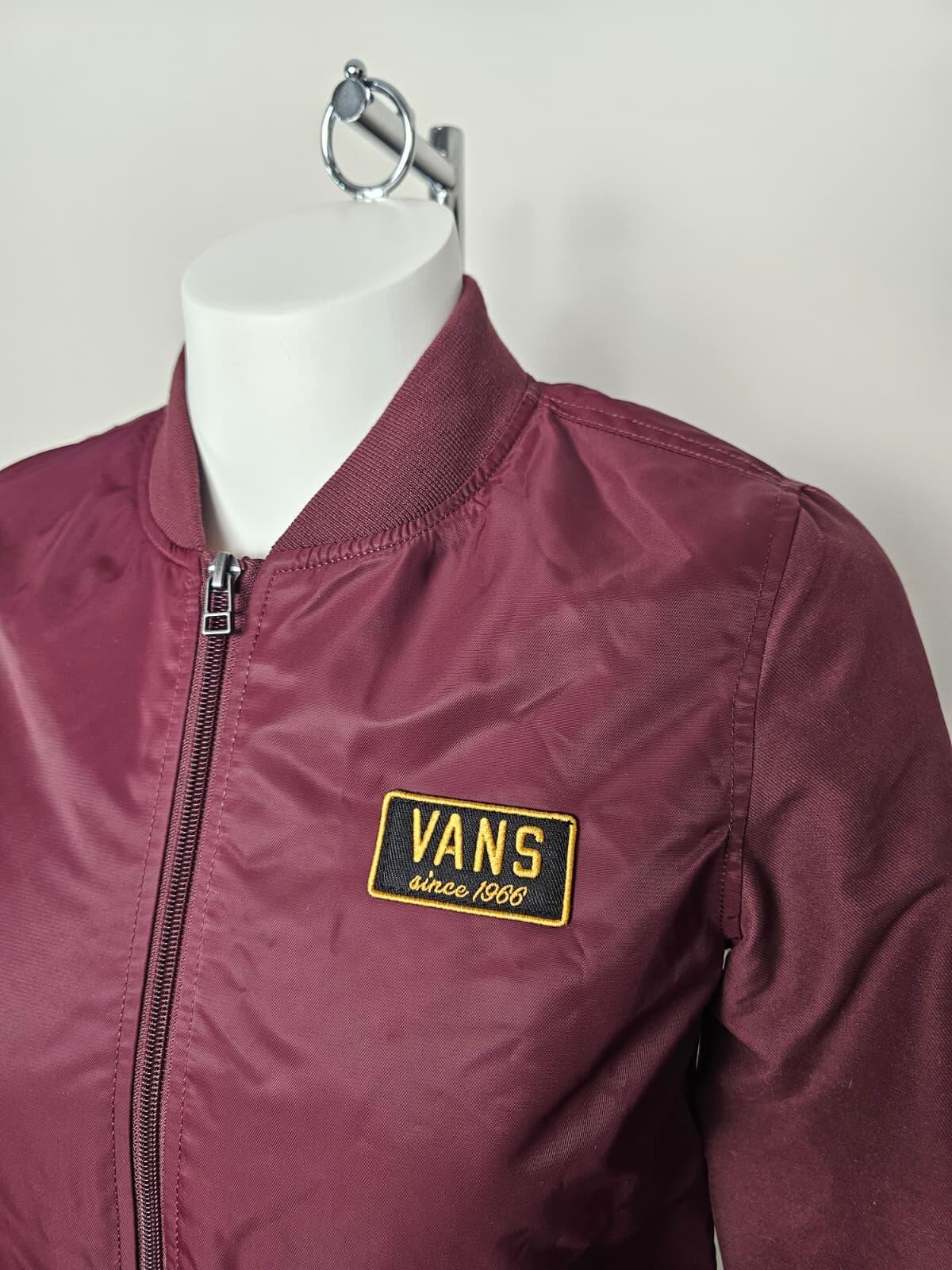 VANS Women's Full Zip Bomber Flight Style Jacket - Burgundy - S/Small