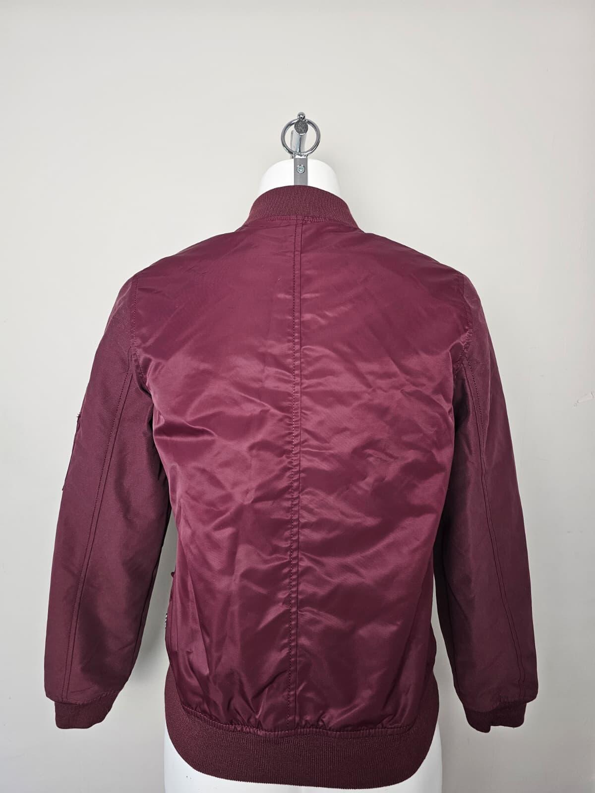VANS Women's Full Zip Bomber Flight Style Jacket - Burgundy - S/Small