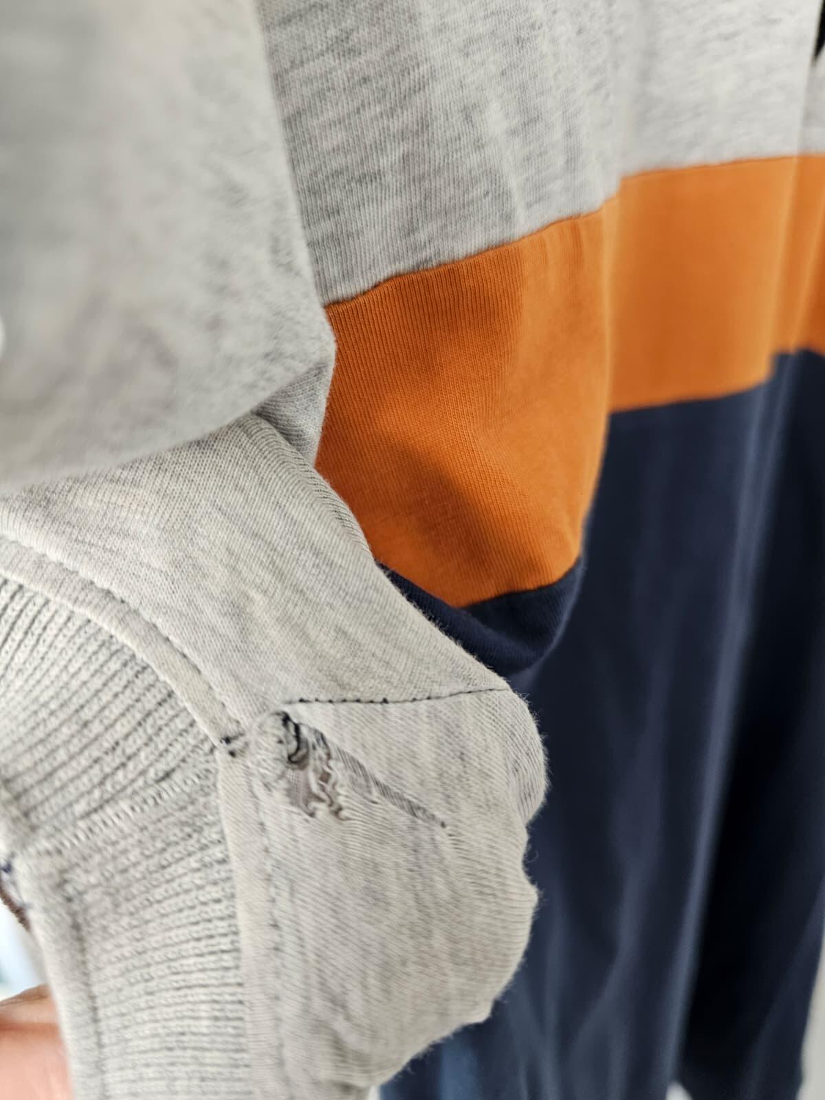 Pretty Green Men's Polo Shirt - M/Medium Navy/Grey/Burnt Orange
