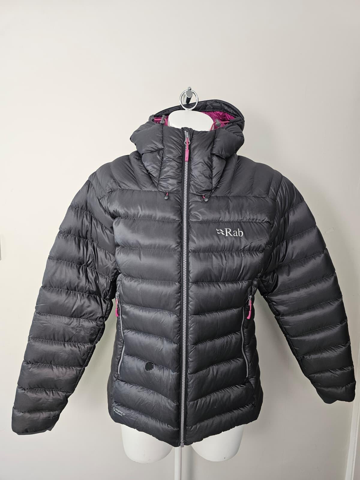 Rab Electron Women's Full Zip Hooded Down Puffer Jacket - UK 14 - Grey