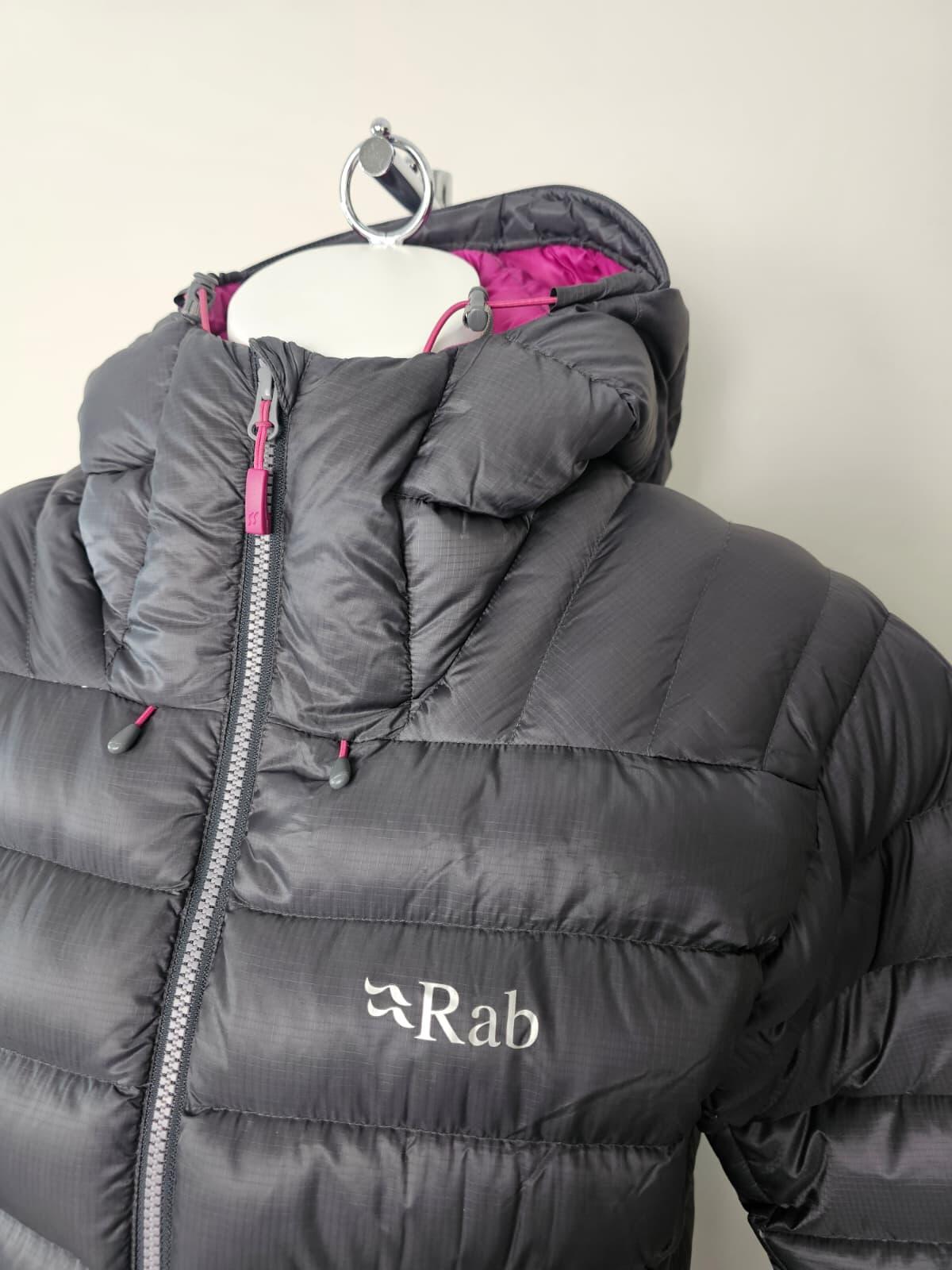 Rab Electron Women's Full Zip Hooded Down Puffer Jacket - UK 14 - Grey