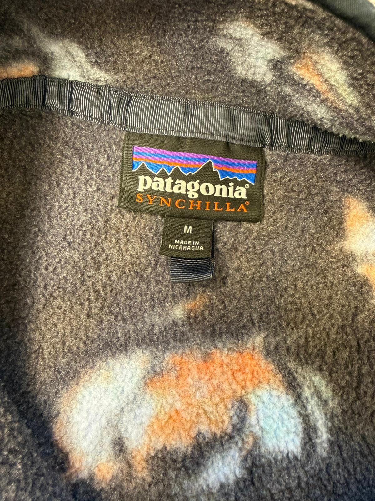 Patagonia Women's Snap Button Pullover Synchilla Pattern Fleece Jumper -M/Medium