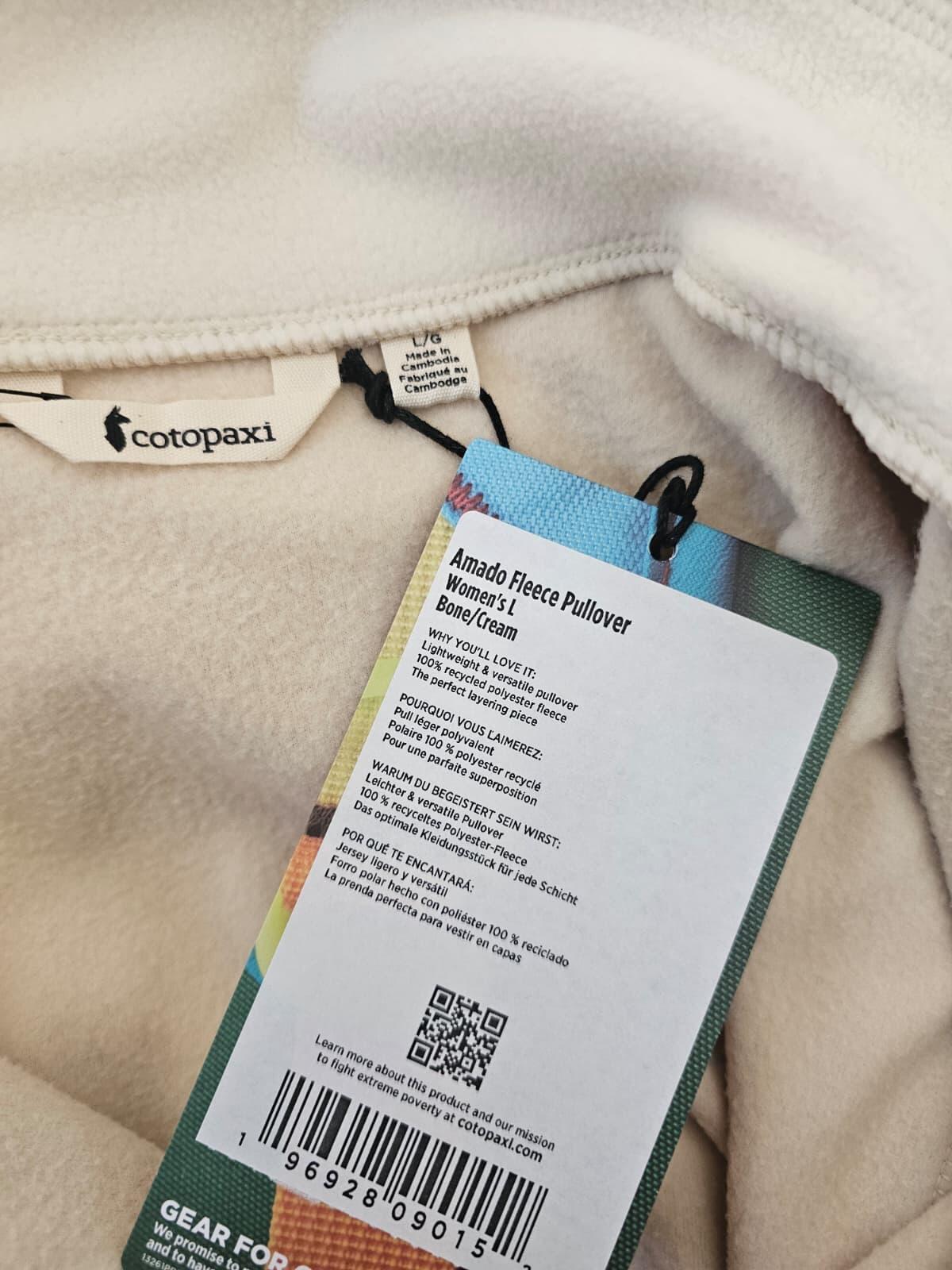 Cotopaxi womens 1/2 Zip Fleece Cream Pullover Jumper - NWT - XL/Extra Large