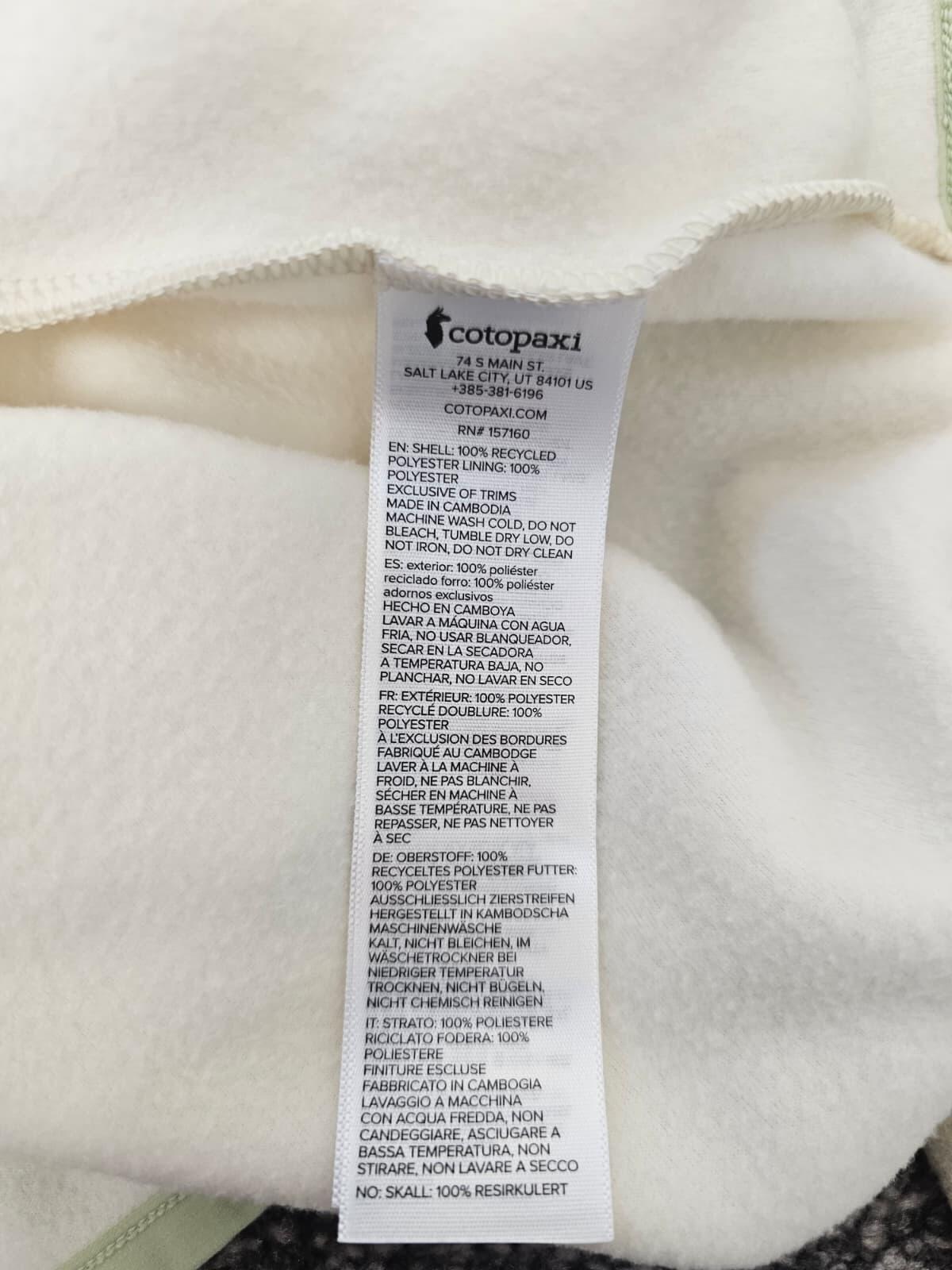 Cotopaxi womens 1/2 Zip Fleece Cream Pullover Jumper - NWT - XL/Extra Large