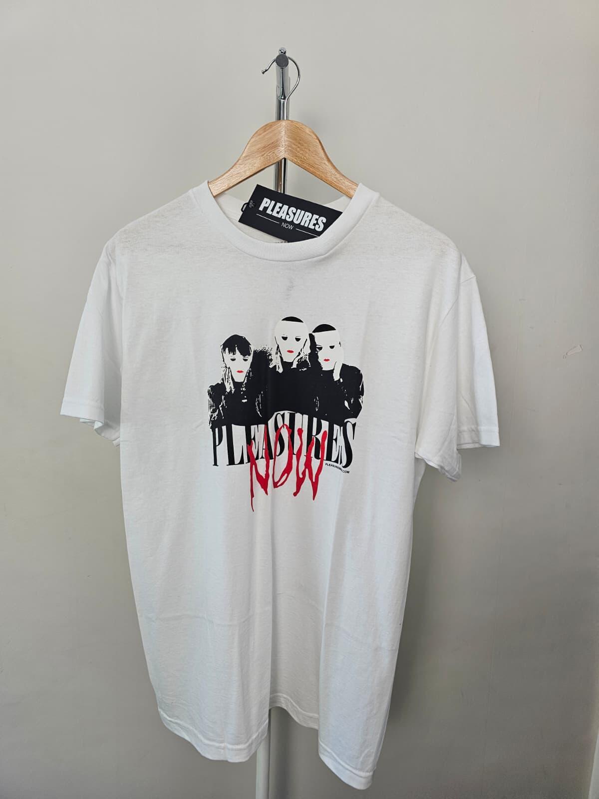 Pleasures Masks Mens White Printed Short Sleeve T-Shirt/Top - M/Medium