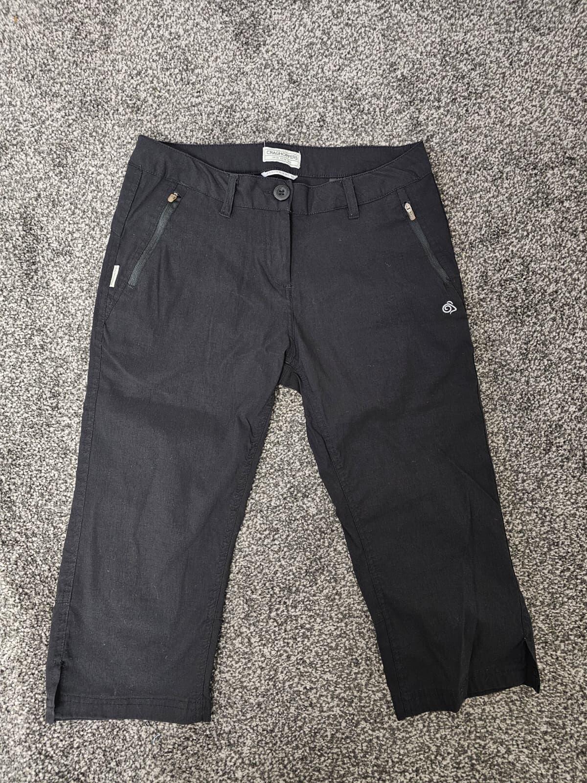 Craghoppers Womens Long Shorts 3/4 Length Hiking Walking Trousers - UK 10 -Black