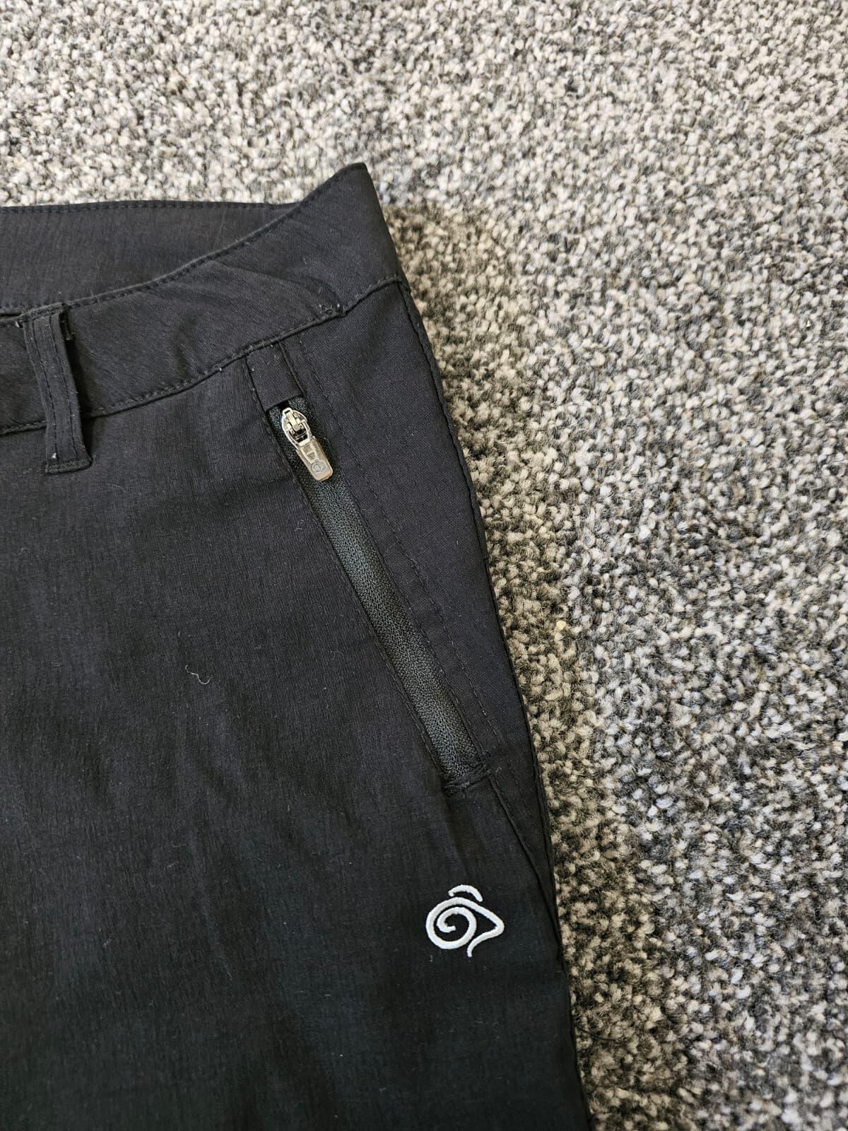 Craghoppers Womens Long Shorts 3/4 Length Hiking Walking Trousers - UK 10 -Black