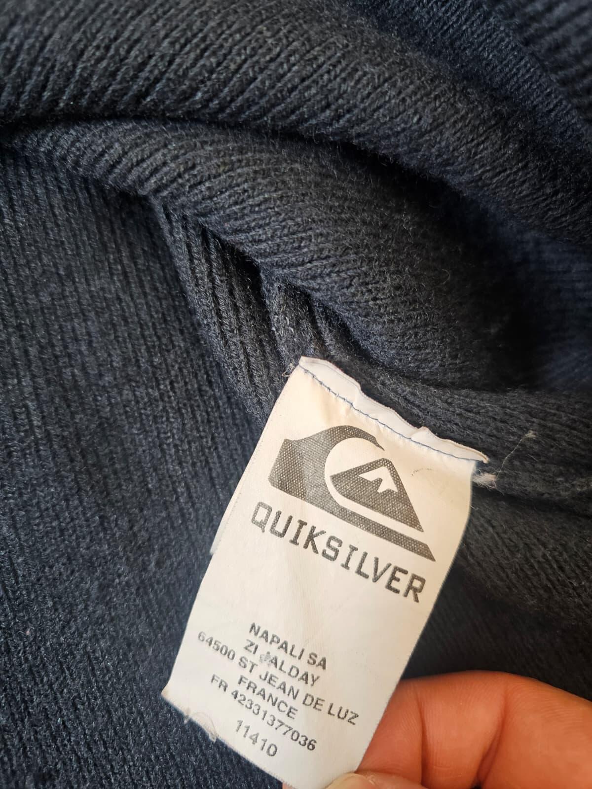 Quiksilver Mens Y2K 2000's Wool Blend Knitted Jumper - L/Large - Navy/Blue