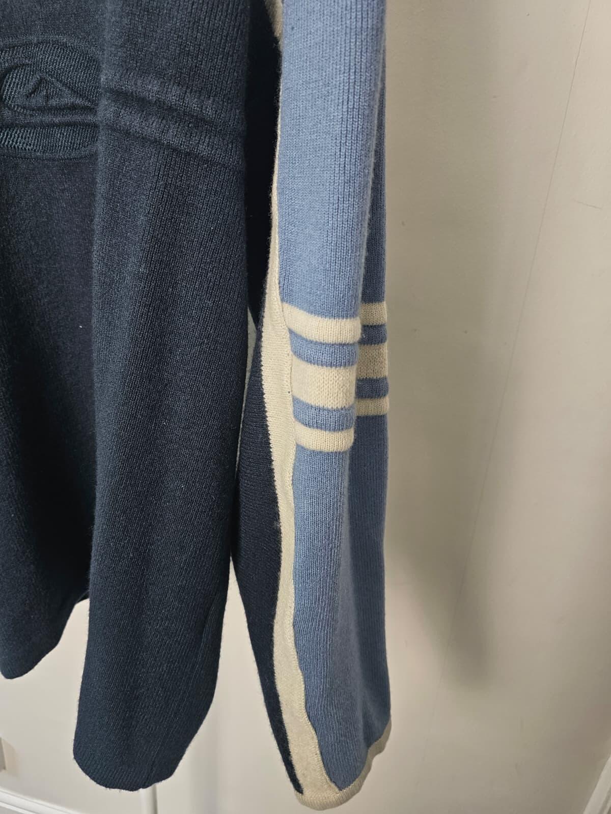 Quiksilver Mens Y2K 2000's Wool Blend Knitted Jumper - L/Large - Navy/Blue