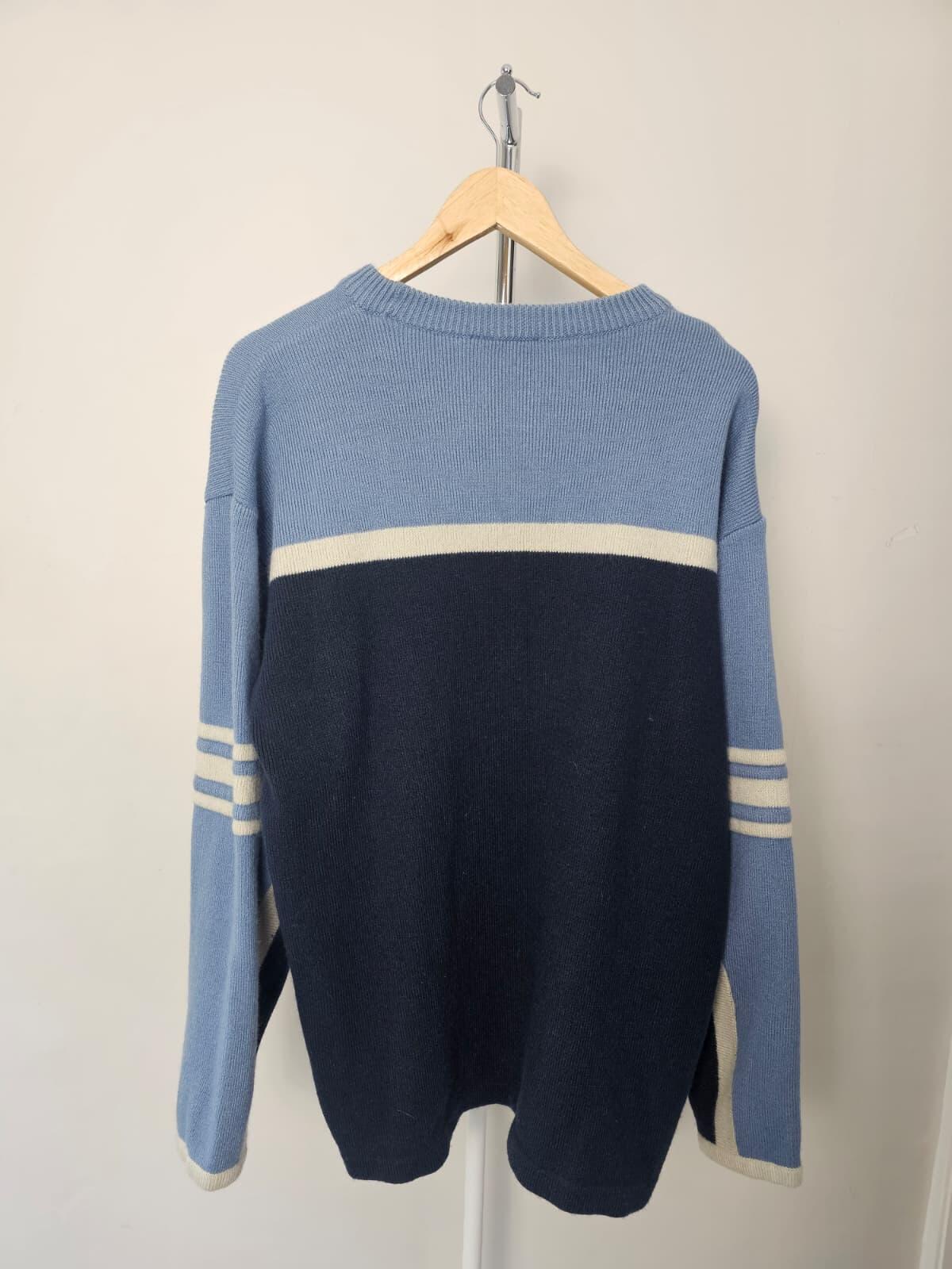 Quiksilver Mens Y2K 2000's Wool Blend Knitted Jumper - L/Large - Navy/Blue