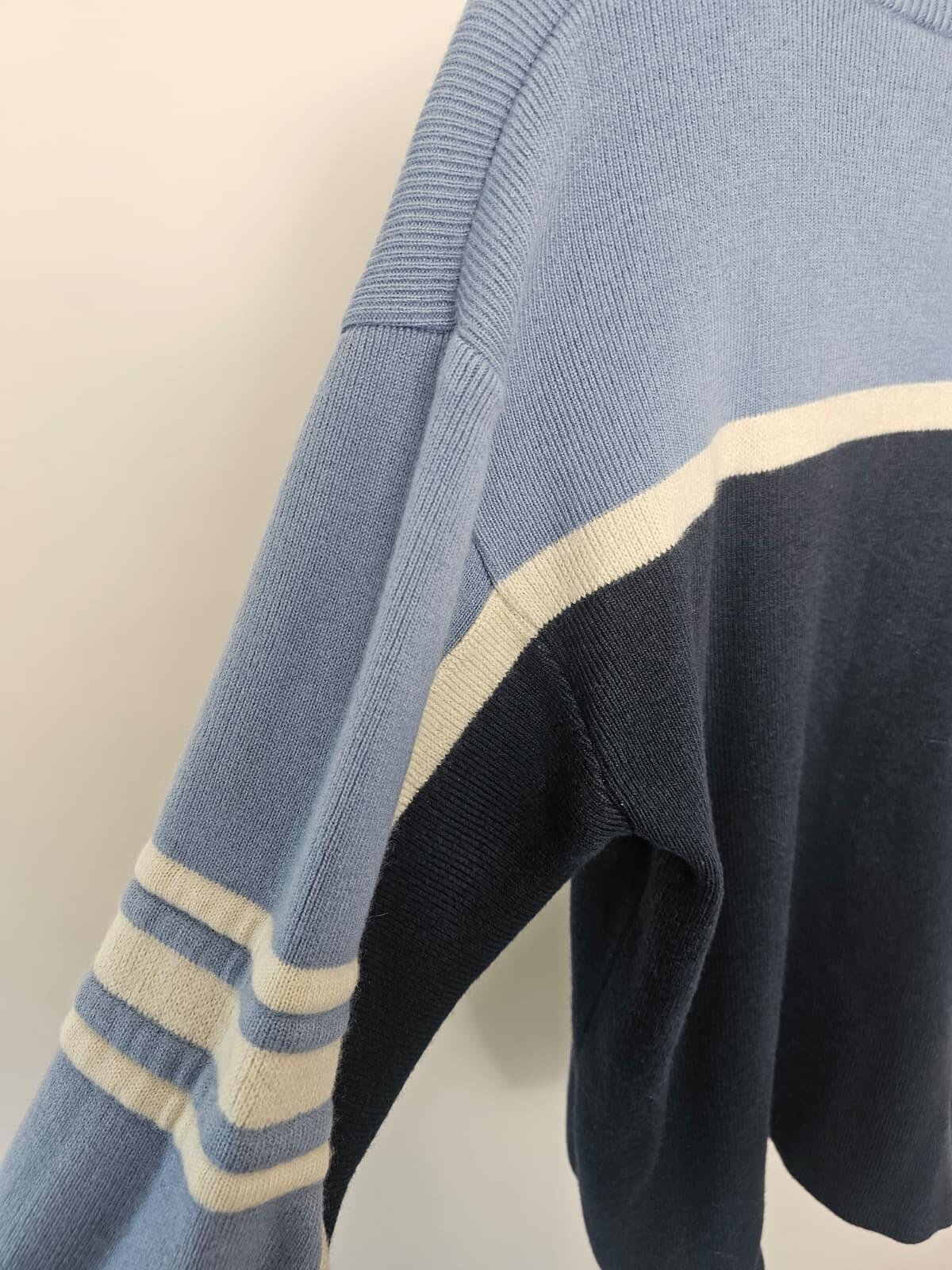 Quiksilver Mens Y2K 2000's Wool Blend Knitted Jumper - L/Large - Navy/Blue