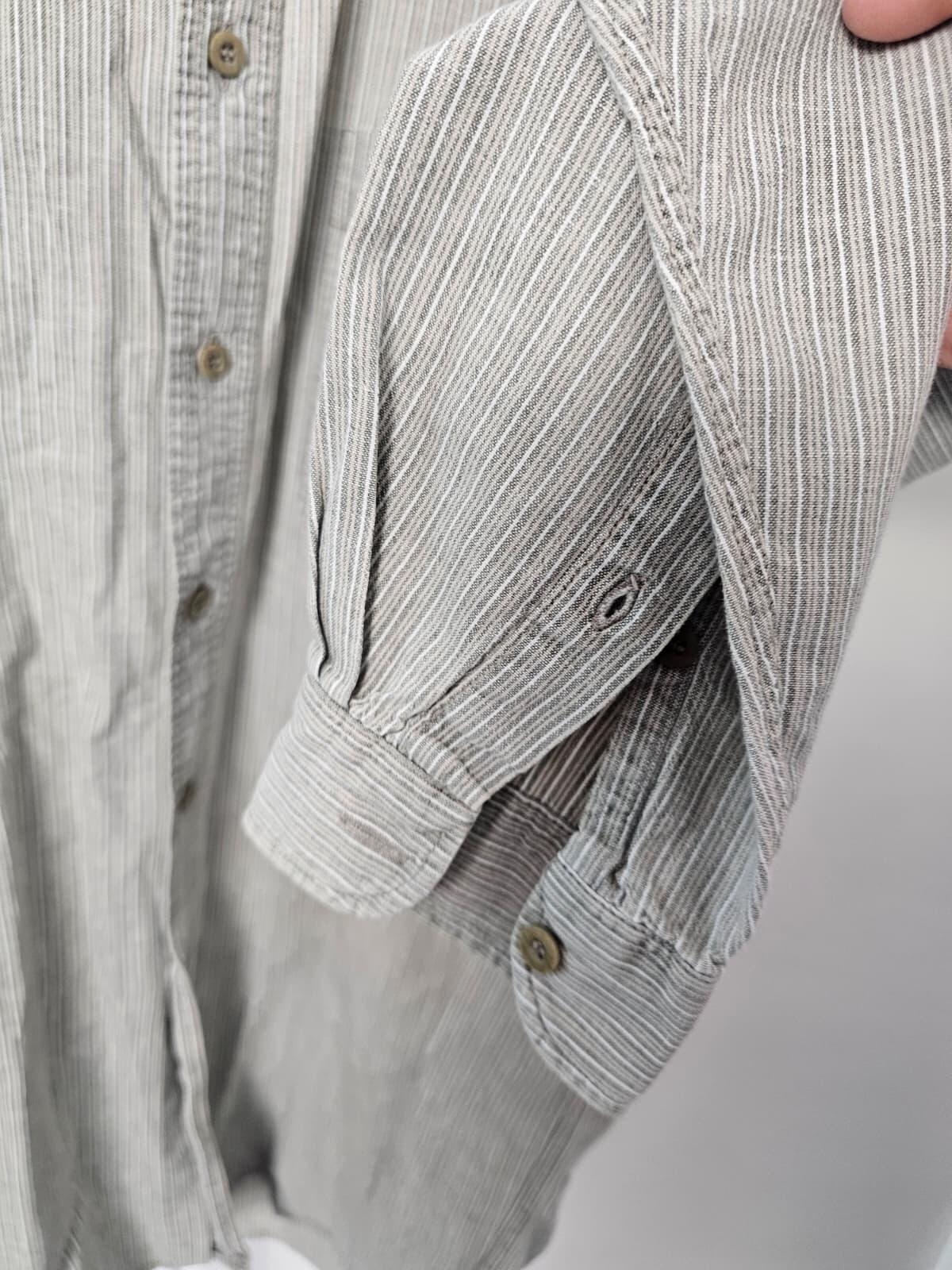 St Michael Marks & Spencer Vintage Grandad / Band-Collar Long Sleeve Shirt - M