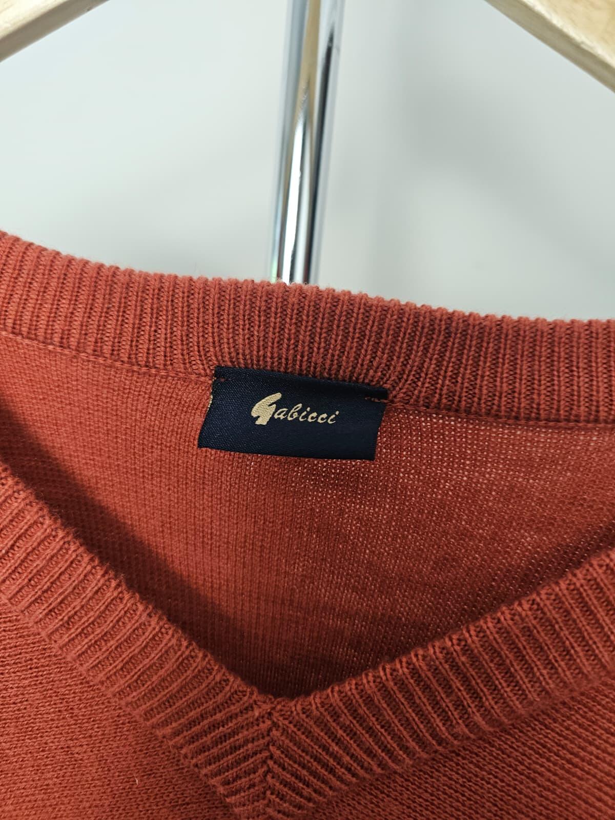 Gabicci Mens V-Neck Pullover Sweater/Jumper - M/Medium - Red Currant