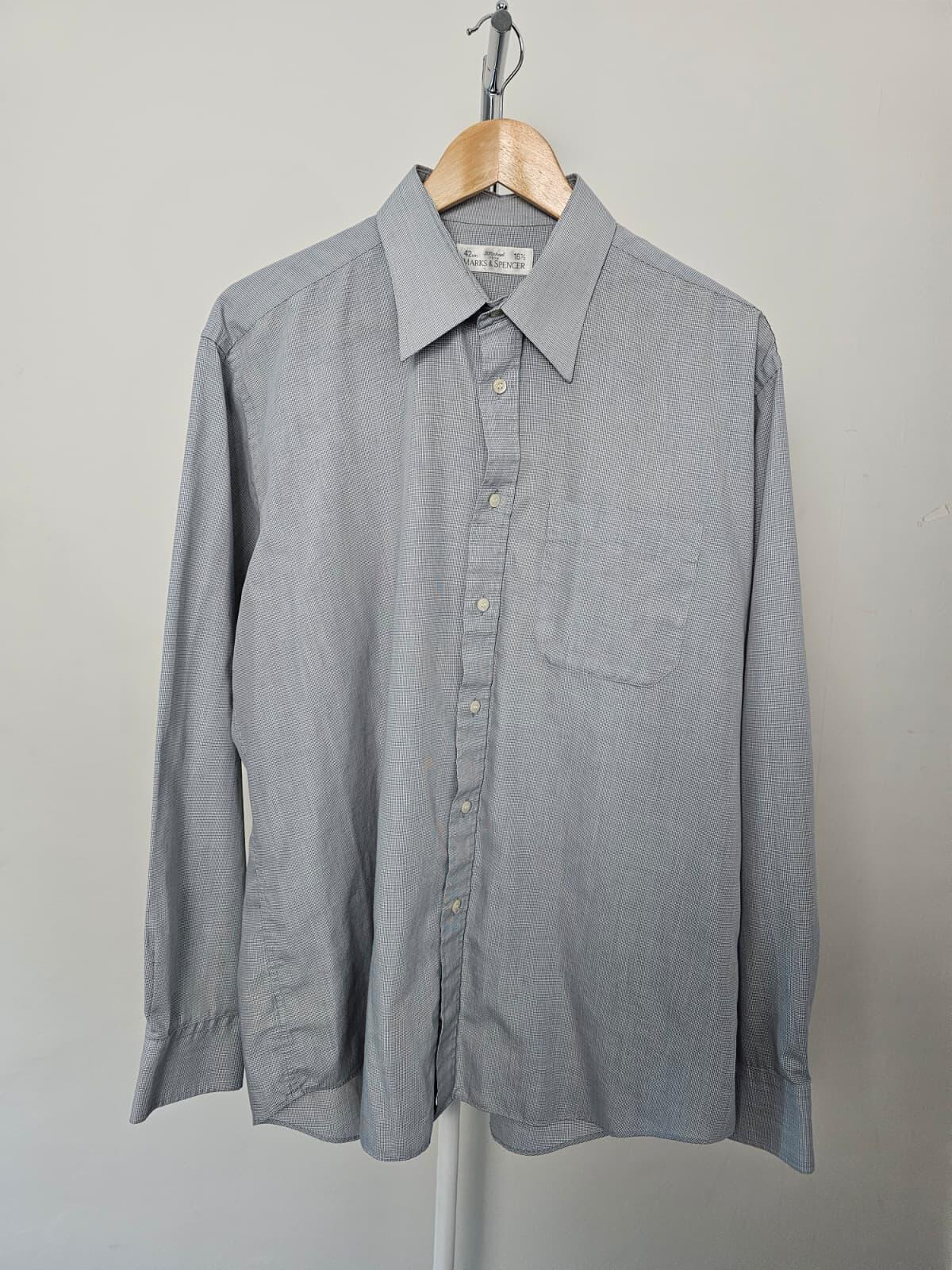 St Michaels Men's Vintage Long Sleeve Grey Shirt - 16.5/XL/Extra Large