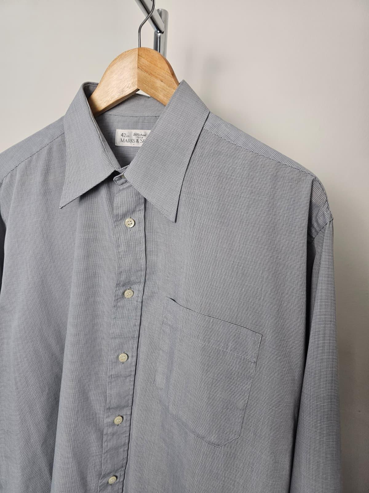 St Michaels Men's Vintage Long Sleeve Grey Shirt - 16.5/XL/Extra Large