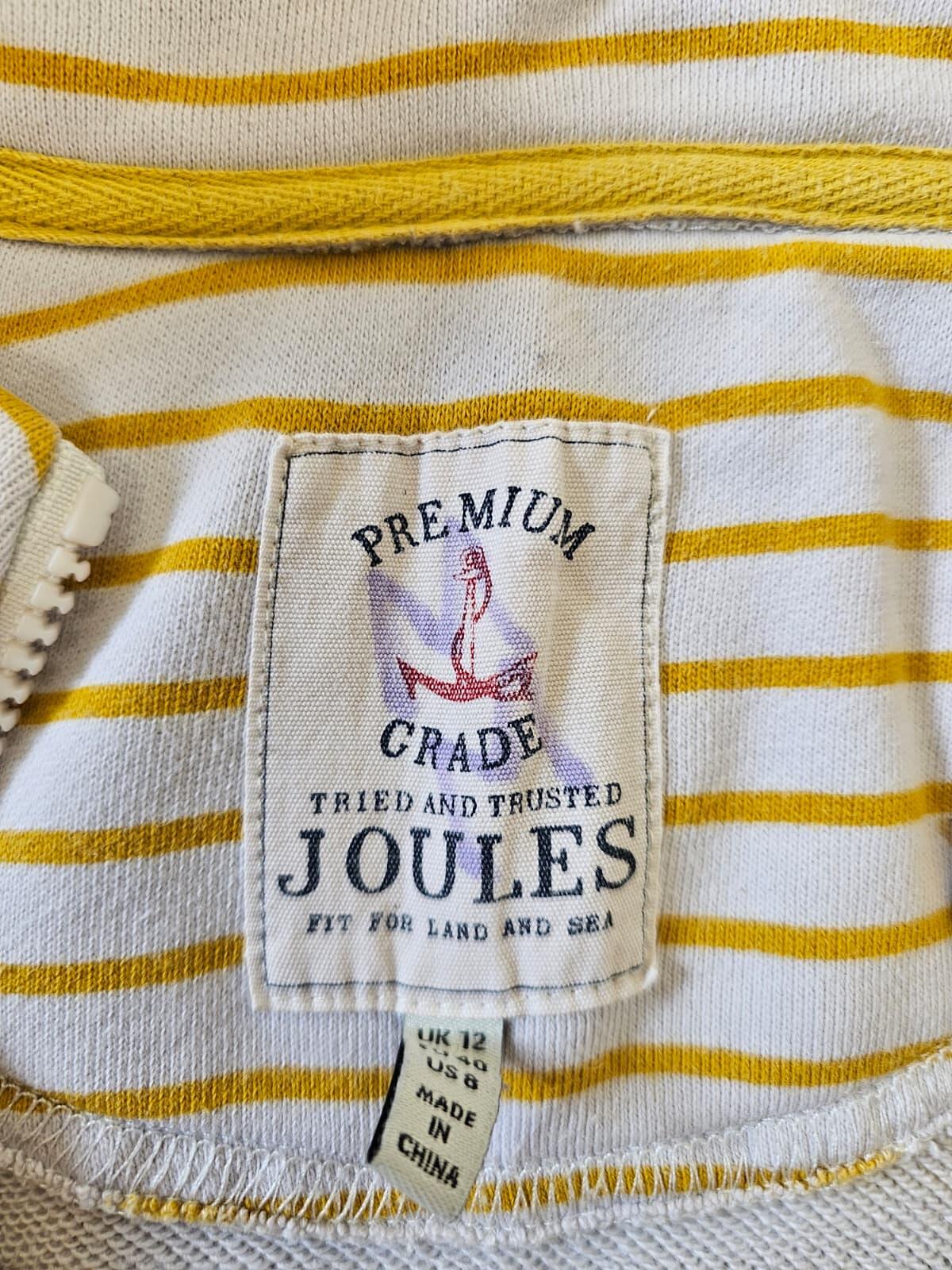 Joules Women's/Ladies 1/2 Zip Bumble Bee Print Pullover Sweatshirt Jumper  UK 12