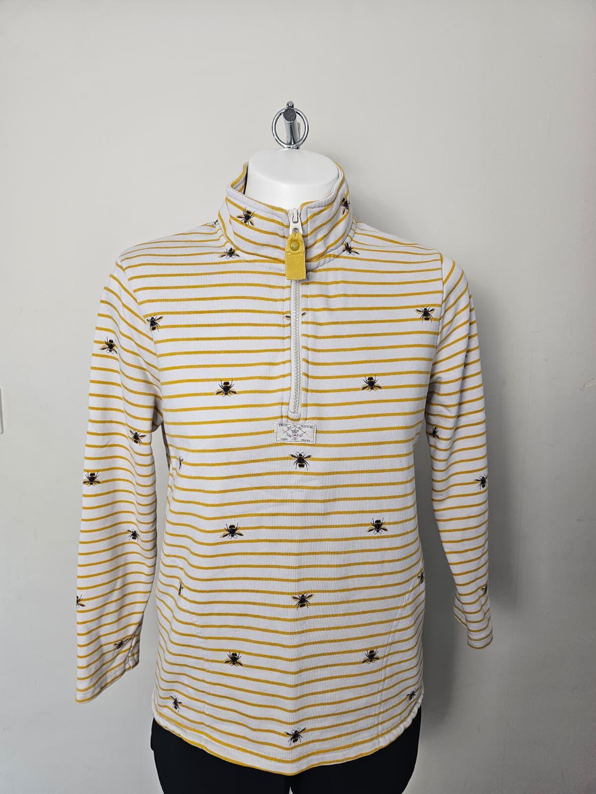 Joules Women's/Ladies 1/2 Zip Bumble Bee Print Pullover Sweatshirt Jumper  UK 12