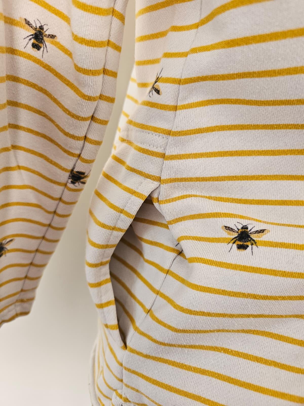 Joules Women's/Ladies 1/2 Zip Bumble Bee Print Pullover Sweatshirt Jumper  UK 12