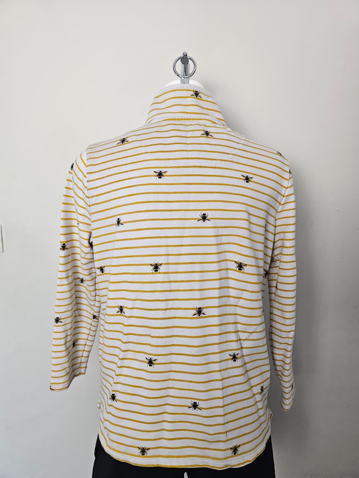 Joules Women's/Ladies 1/2 Zip Bumble Bee Print Pullover Sweatshirt Jumper  UK 12