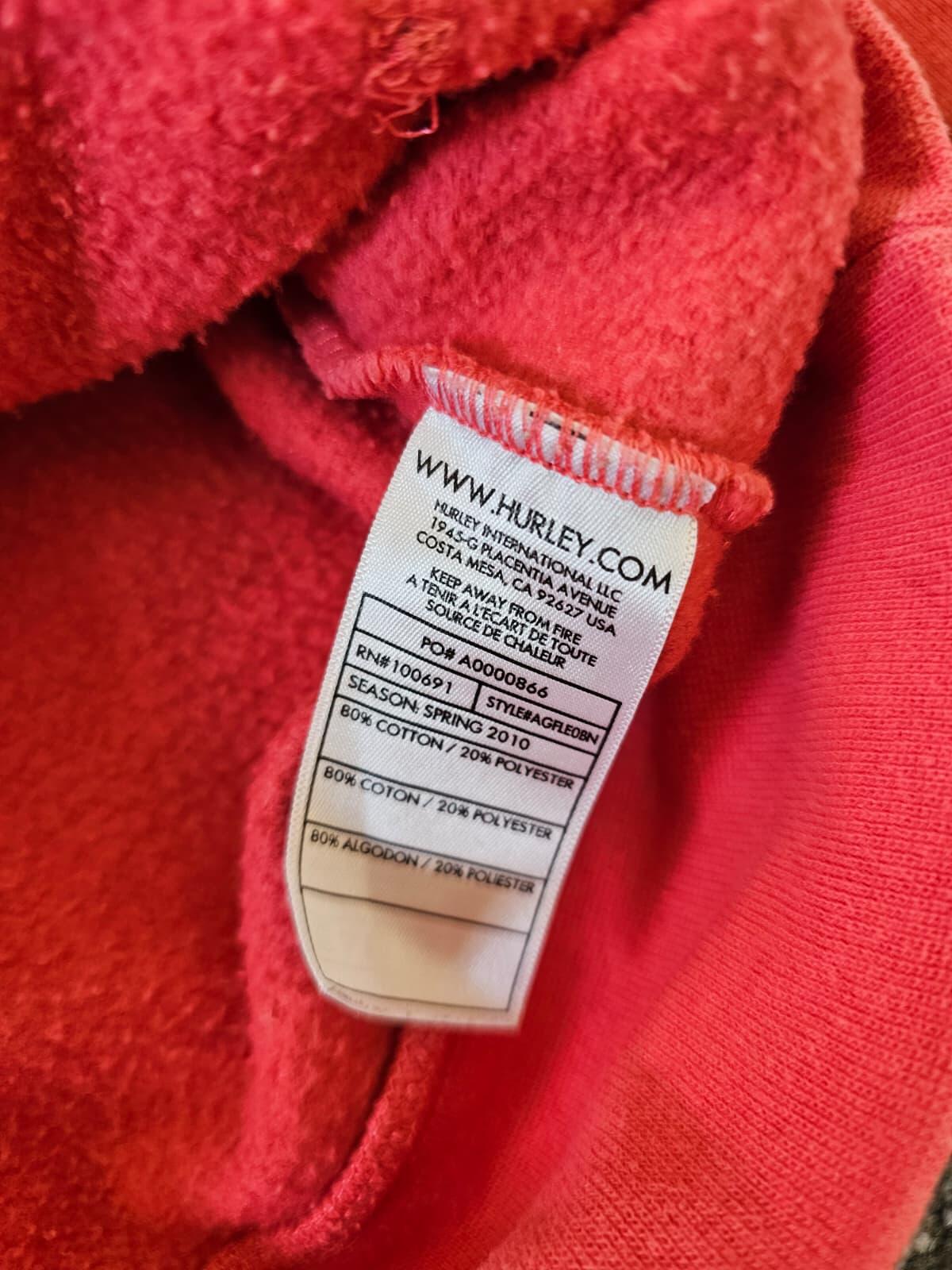 Hurley Y2K 2000's Pullover Embroidered Spellout Hoodie - M/Medium