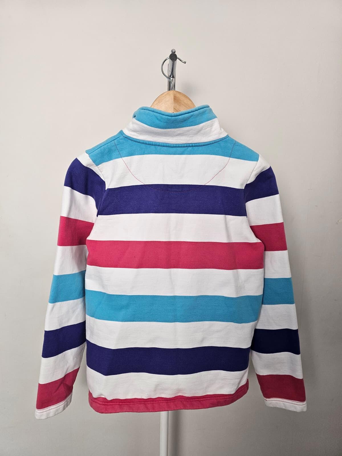 Animal Womens Button Neck Pullover Striped Pocket Jumper/Sweatshirt - UK 8